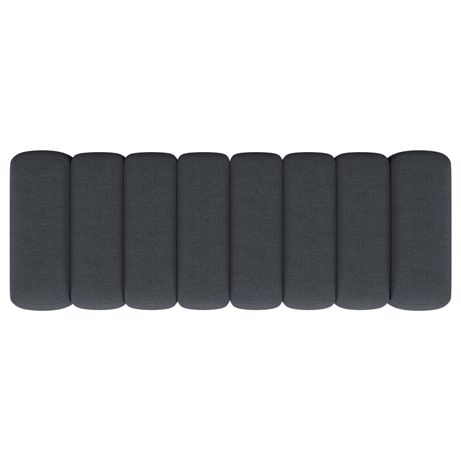 Summer Fabric Upholstered Tufted Accent Bench Charcoal