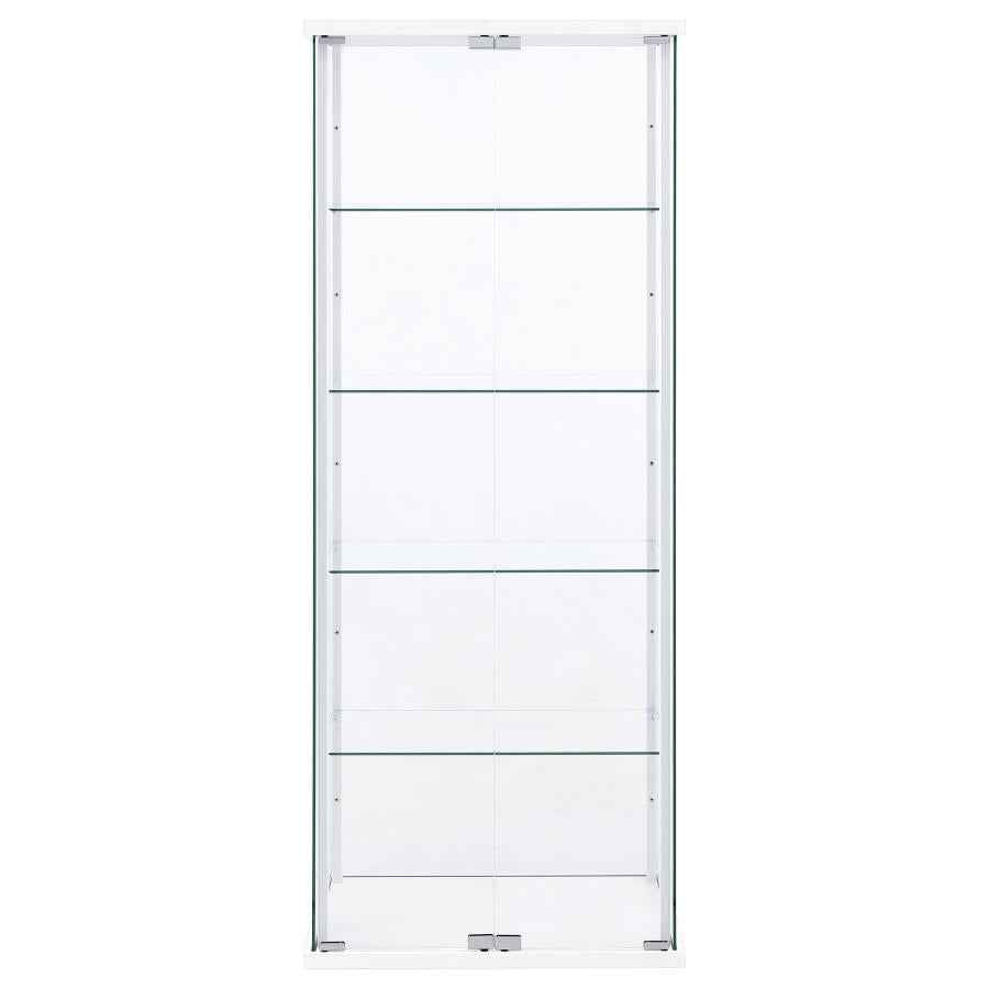 Delphinium 4-Shelf Clear Glass Curio Display Cabinet White