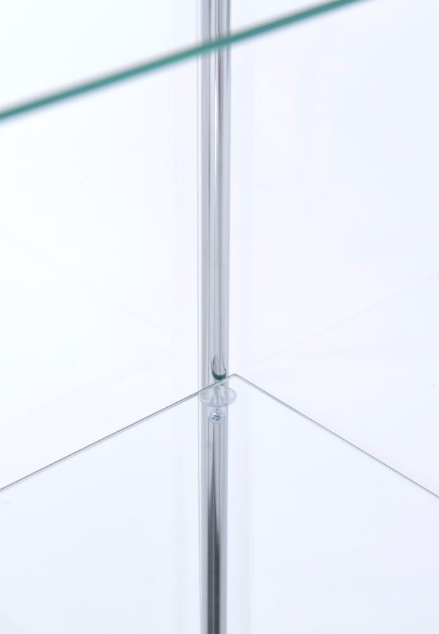 Bellatrix 3-shelf Clear Glass Curio Cabinet Cappuccino