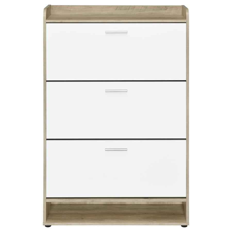 Denia 3-tier Engineered Wood Shoe Cabinet White