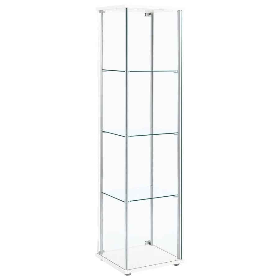 Bellatrix 3-shelf Clear Glass Curio Cabinet White