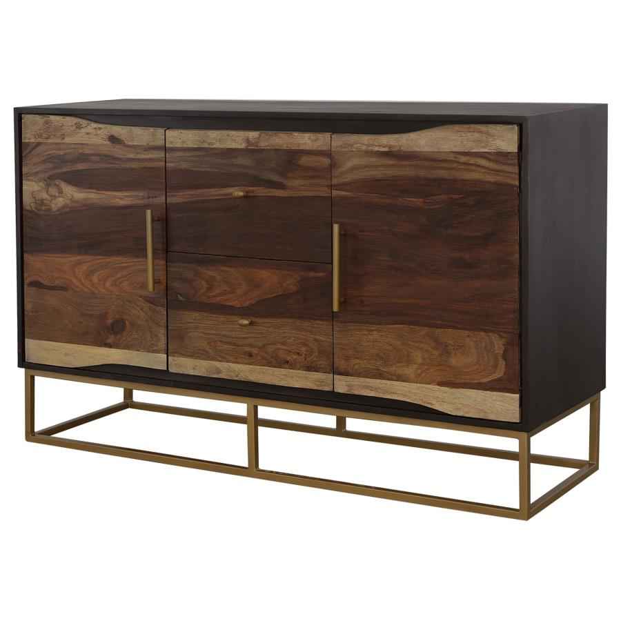 Zara 2-door 57-inch Wood Accent Storage Cabinet Black Walnut
