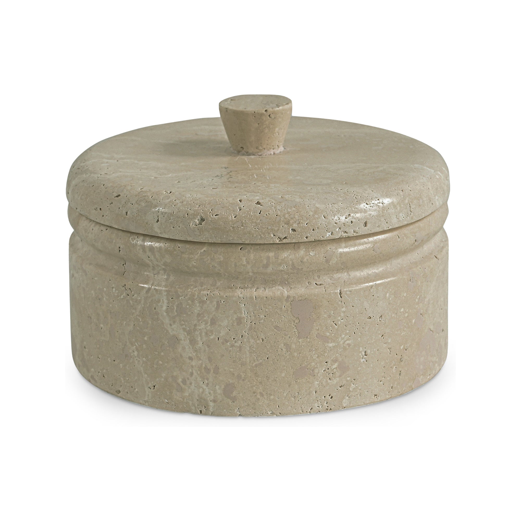Valencia Round Travertine Box