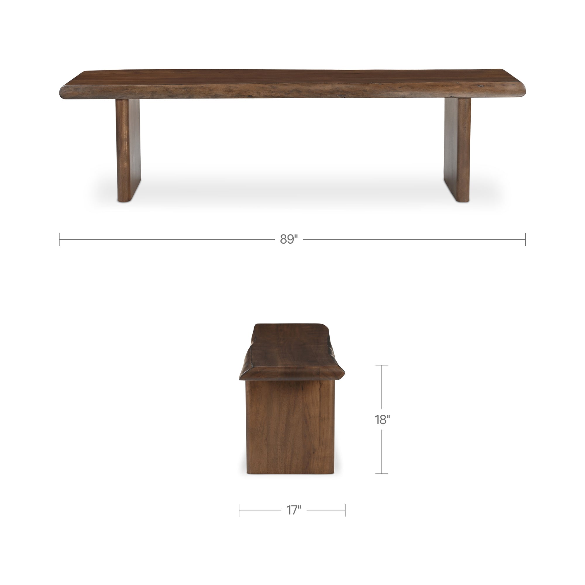 Lila Dining Bench Large Brown