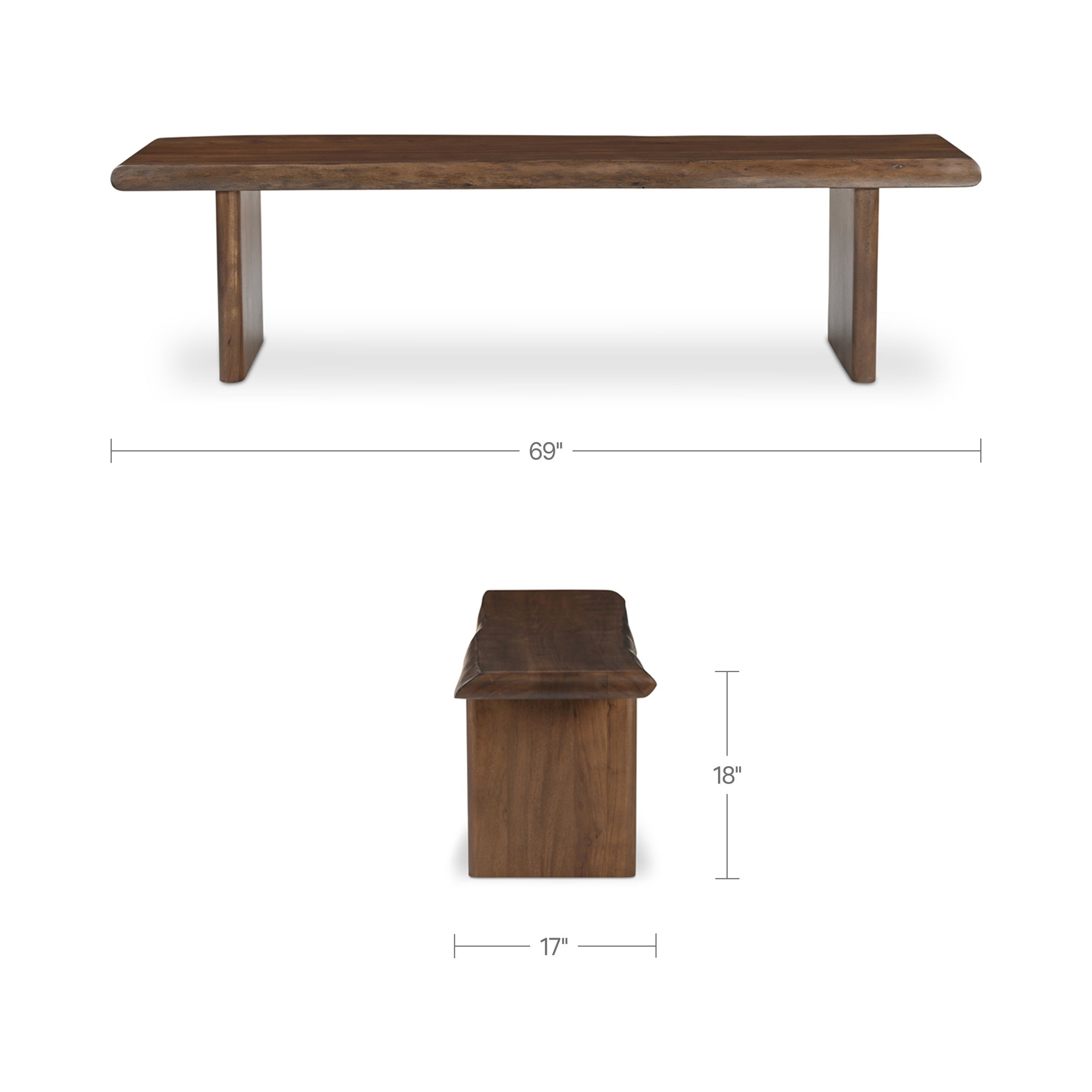 Lila Dining Bench Small Brown