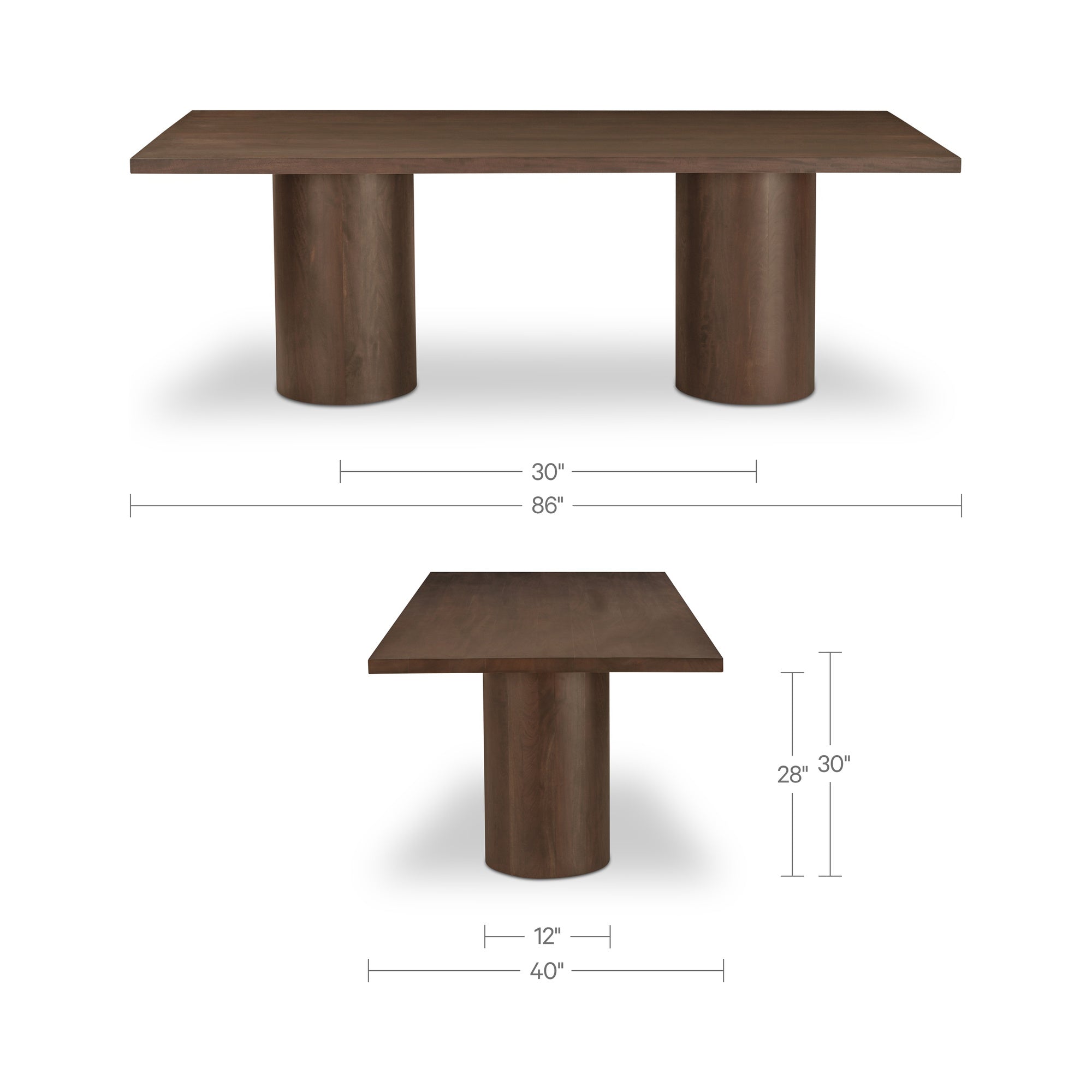 Hadley Dining Table Large Warm Brown
