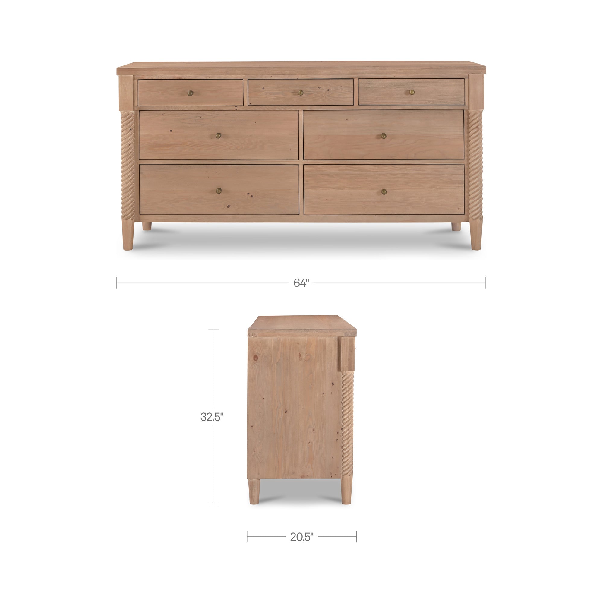 Joni 7 Drawer Dresser Natural