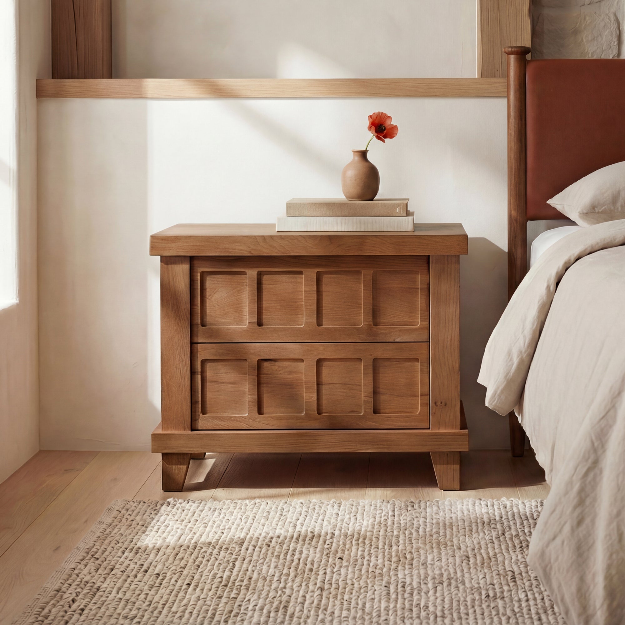 Enya Nightstand Red Oak