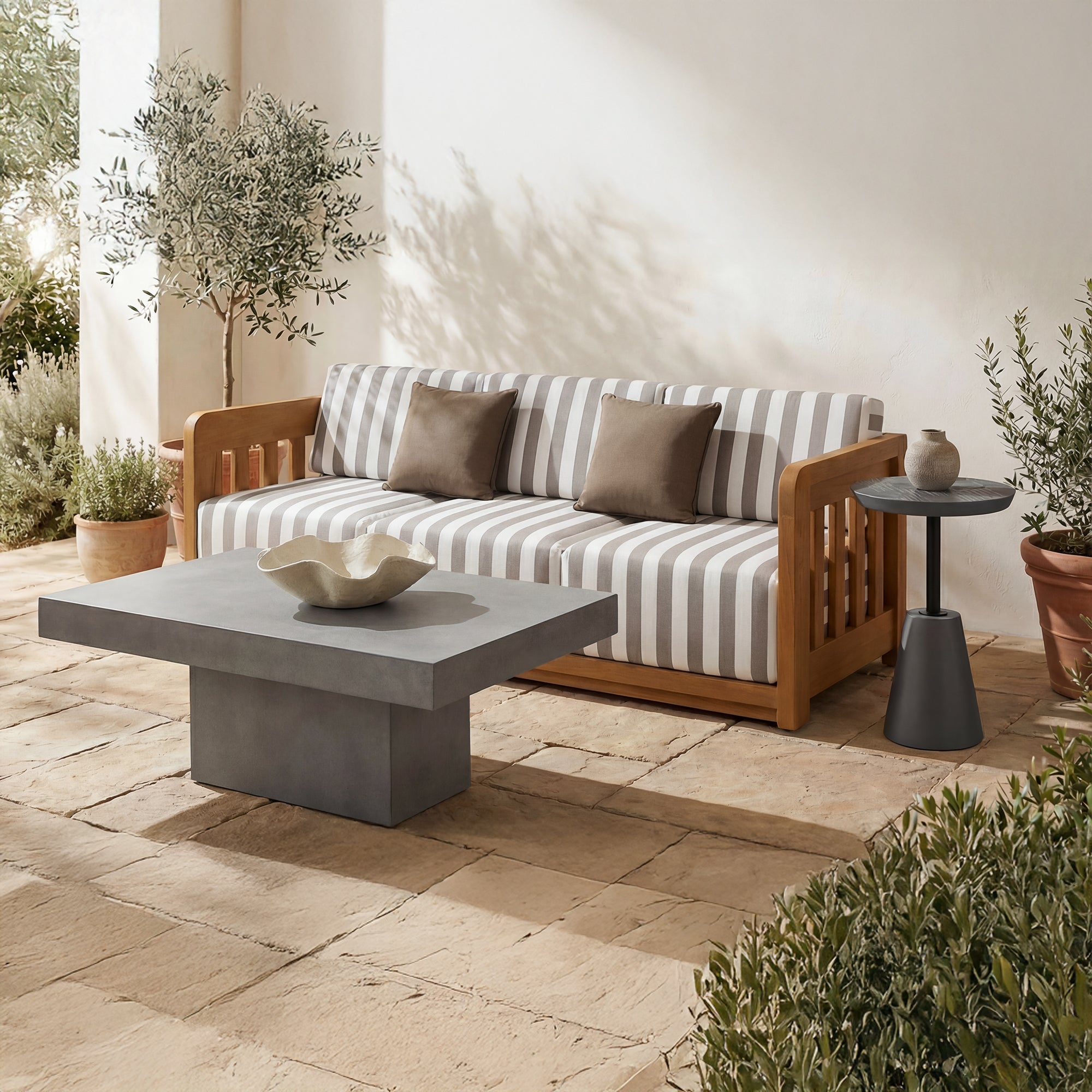 Foundation Outdoor Accent Table Dark Grey
