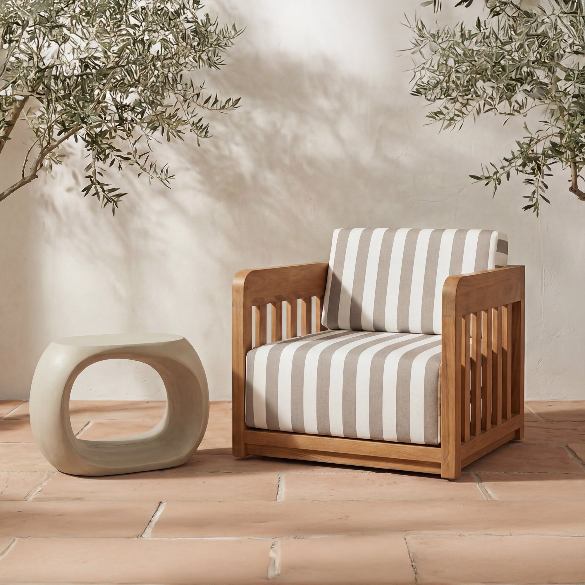 Albers Outdoor Stool Cream