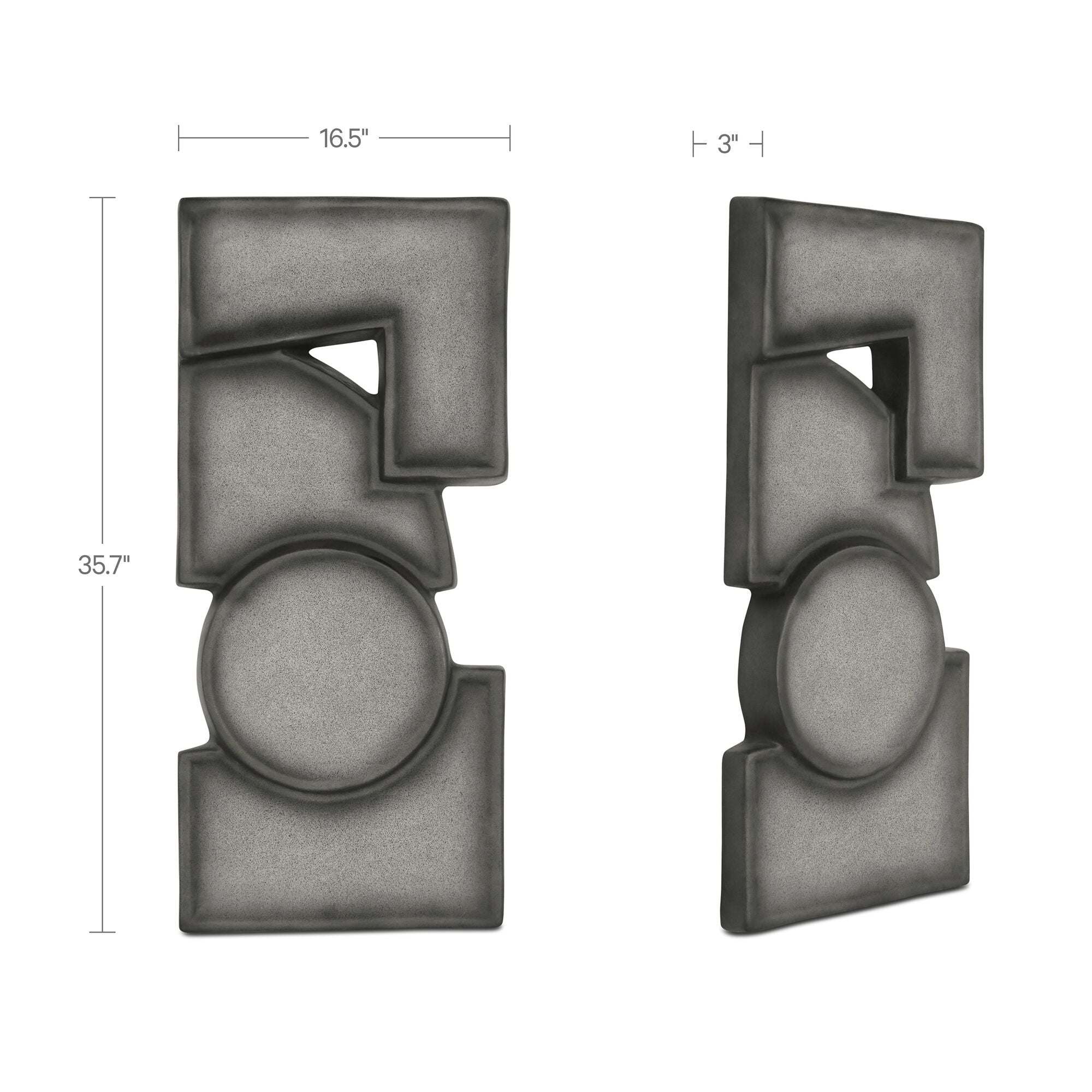 Teo Wall Sculpture Charcoal
