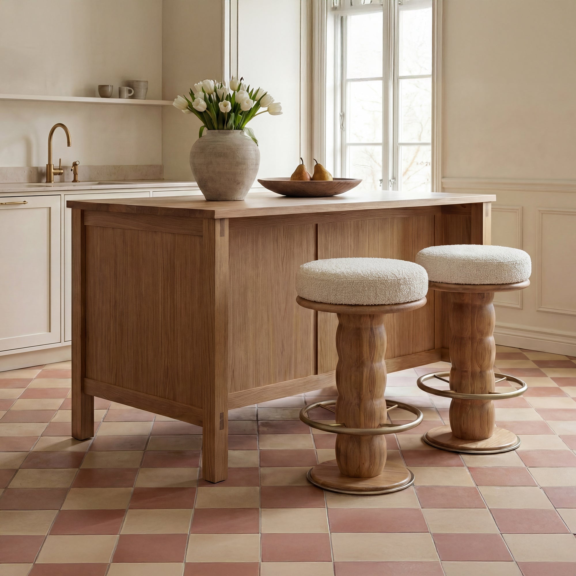 Nio Swivel Counter Stool White Mist