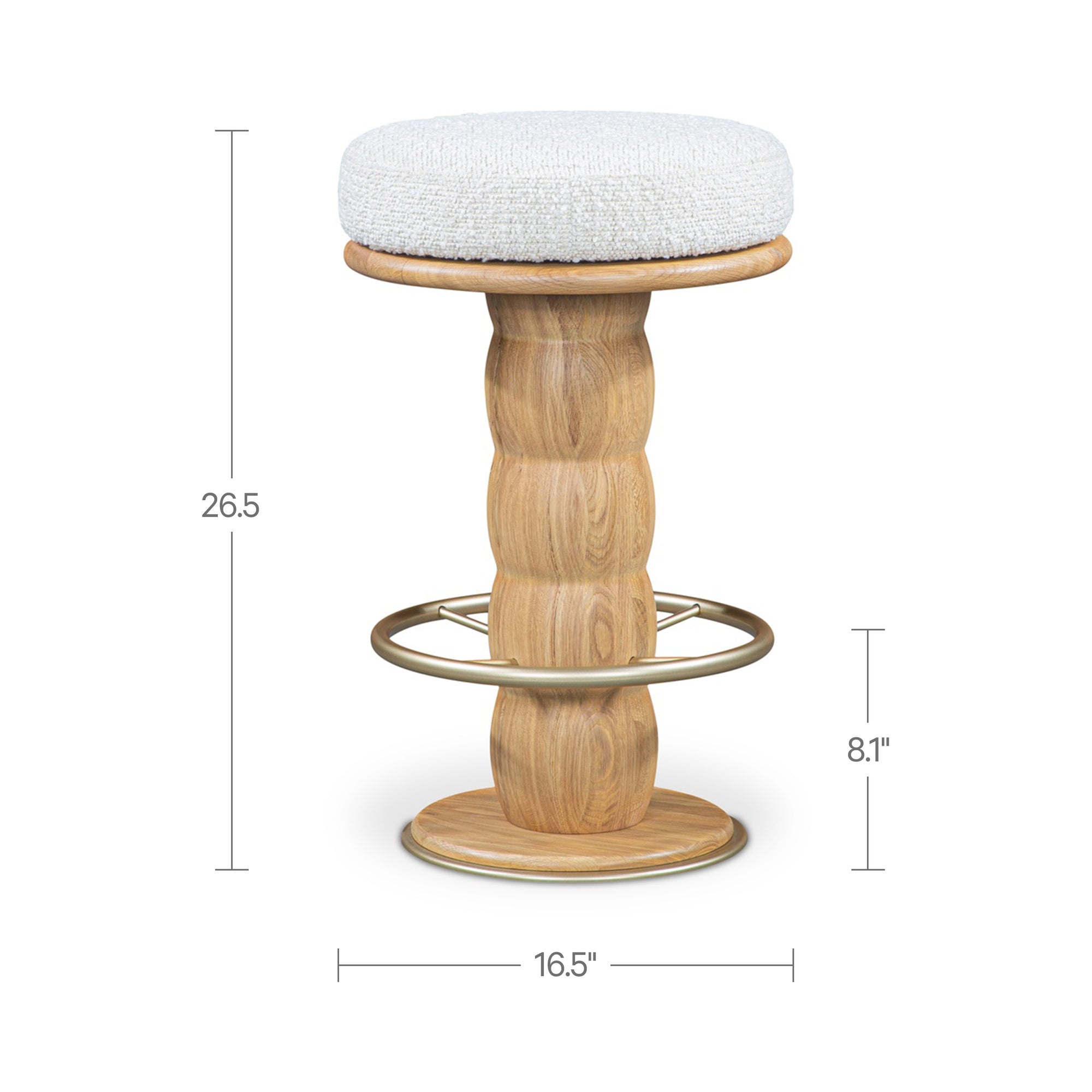 Nio Swivel Counter Stool White Mist