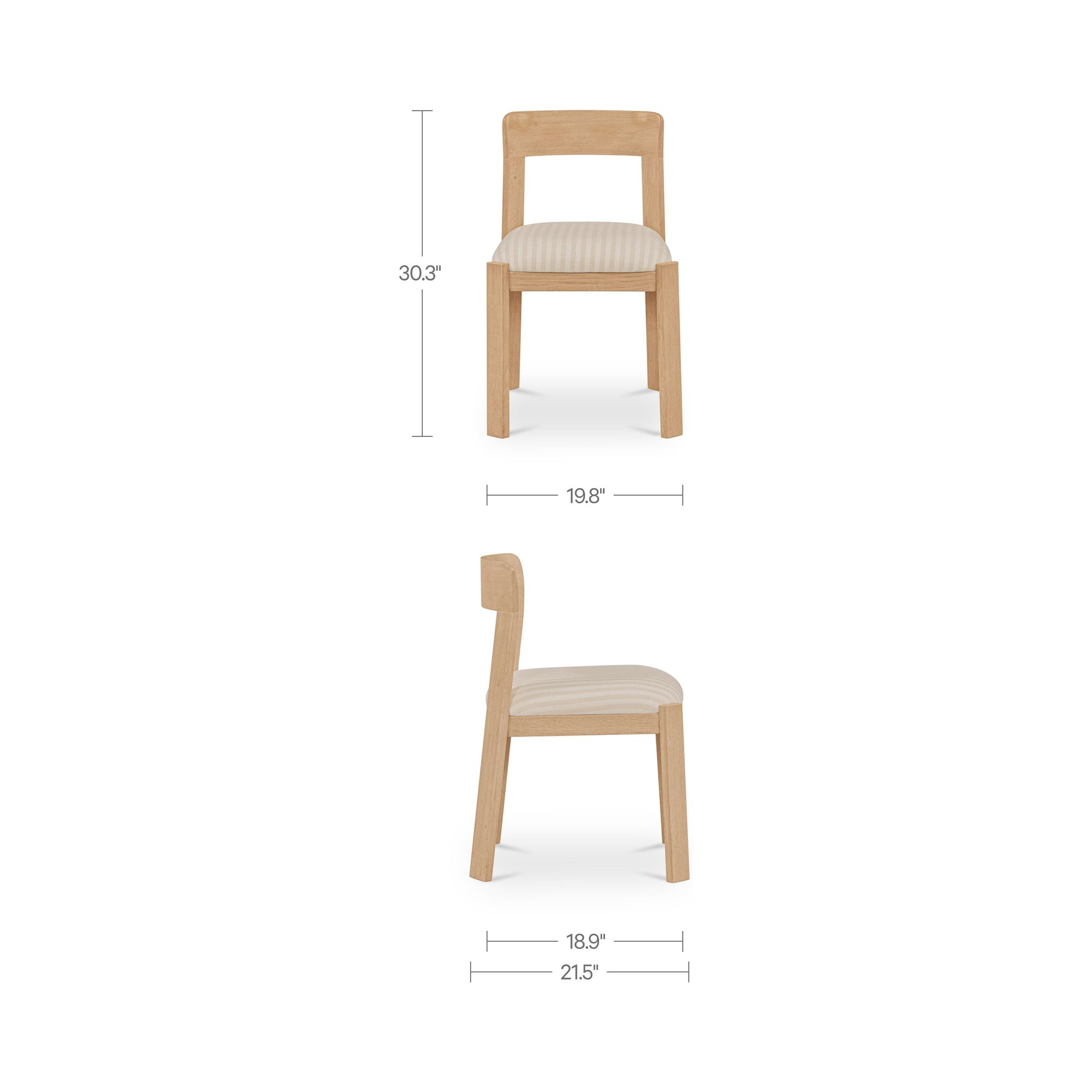 Oli Dining Chair Stripe-Set of Two