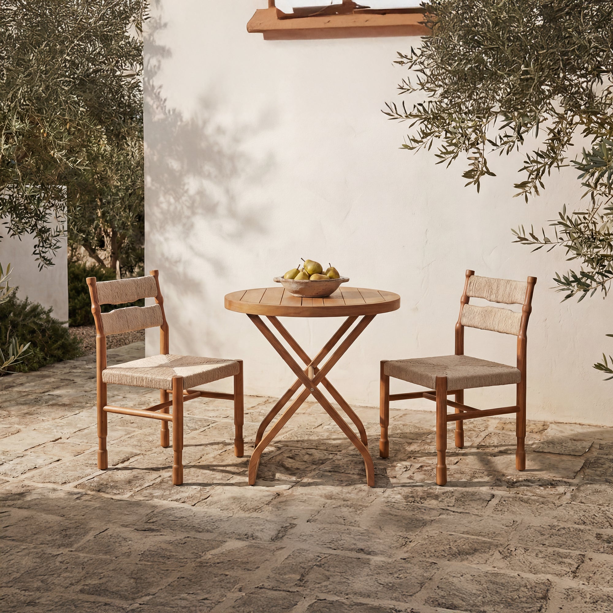 Raf Outdoor Dining Chair Natural - Set Of Two
