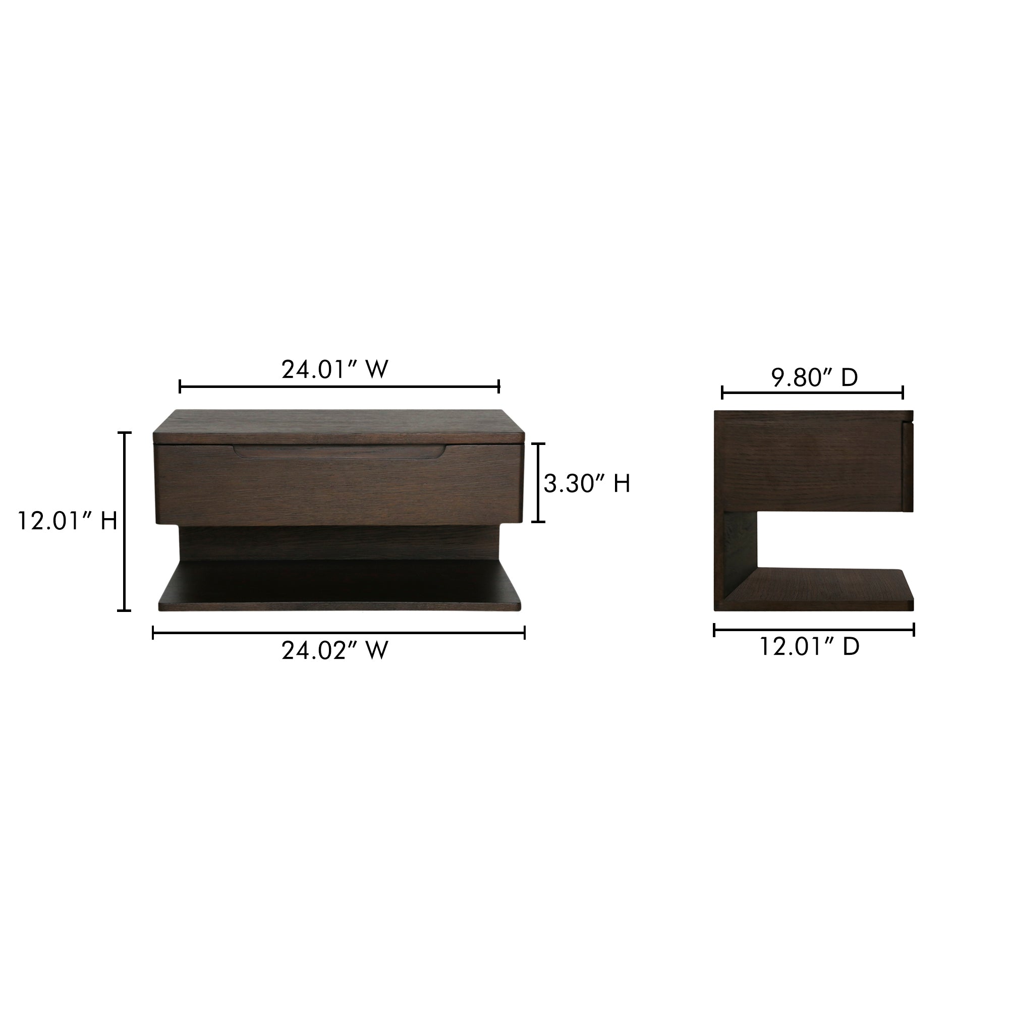 Jonah Floating Nightstand Dark Brown