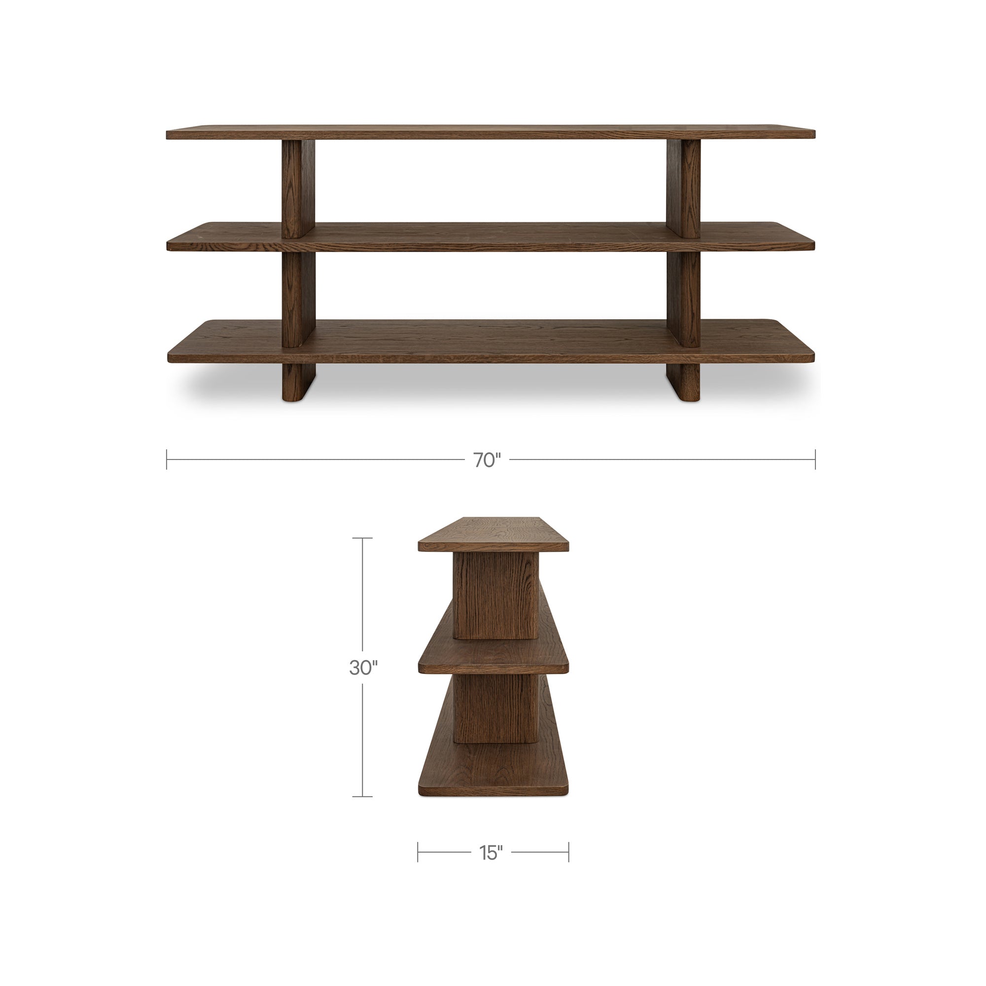 Casey Small Bookcase Dark Brown
