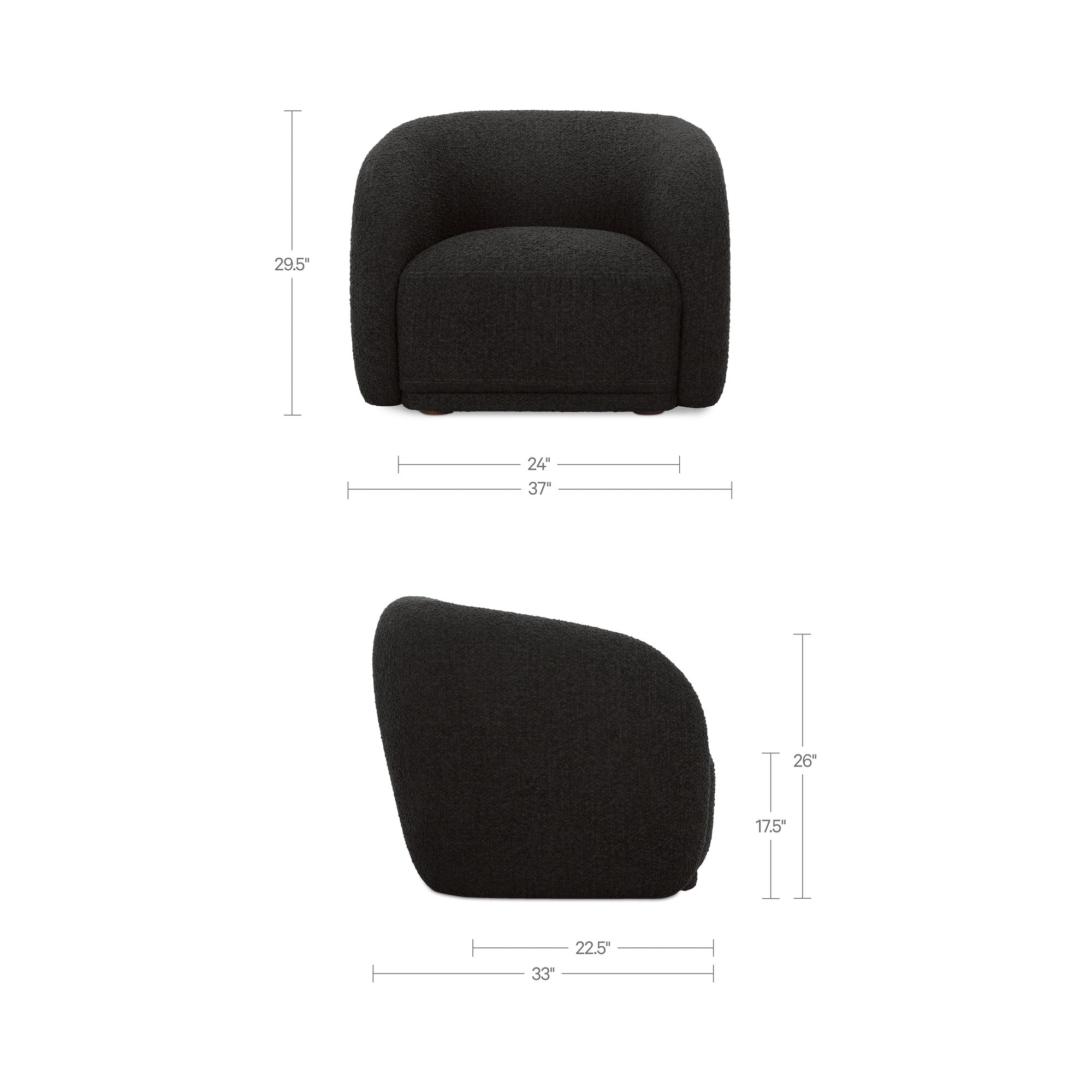 Faye Accent Chair Black Boucle
