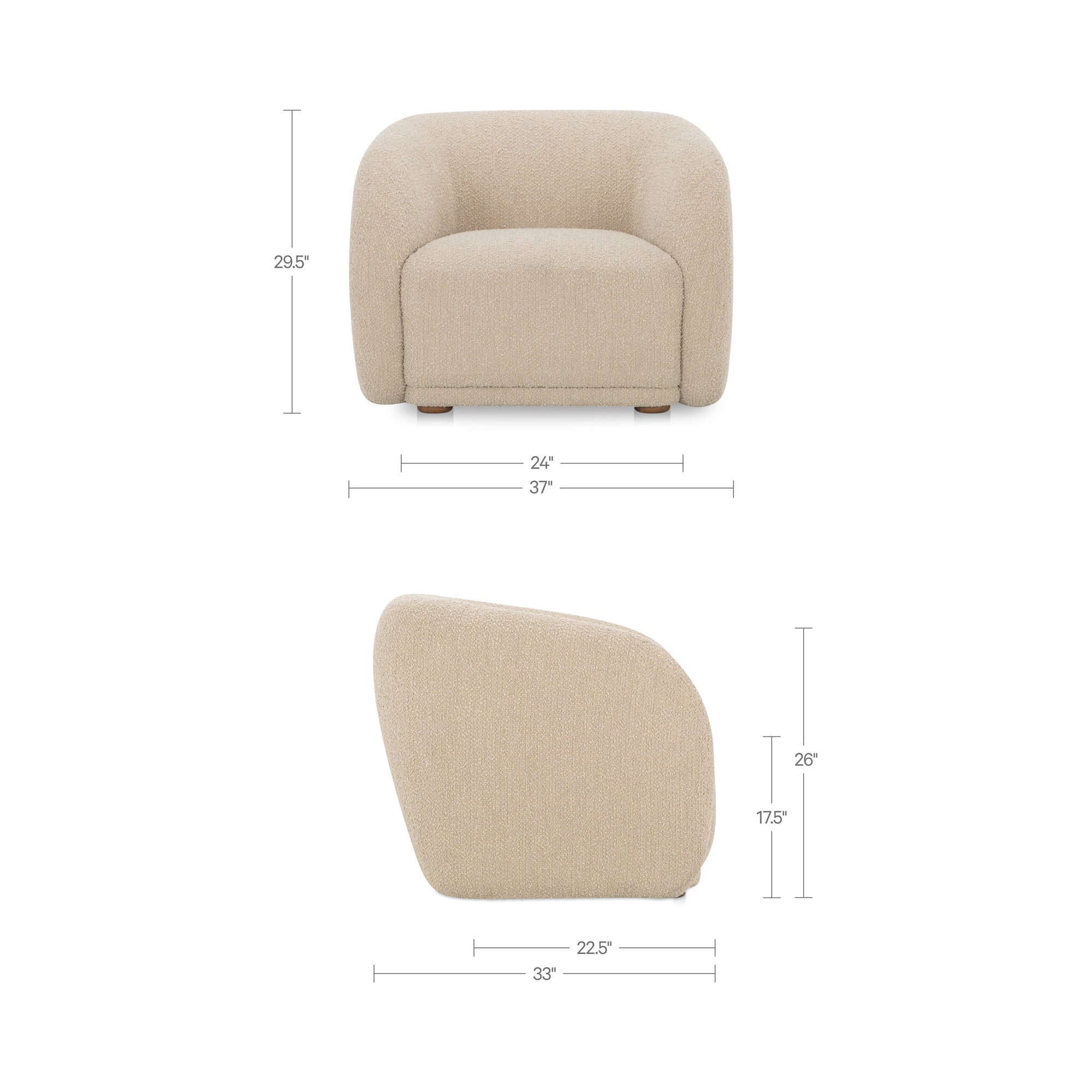Faye Accent Chair Beige Boucle