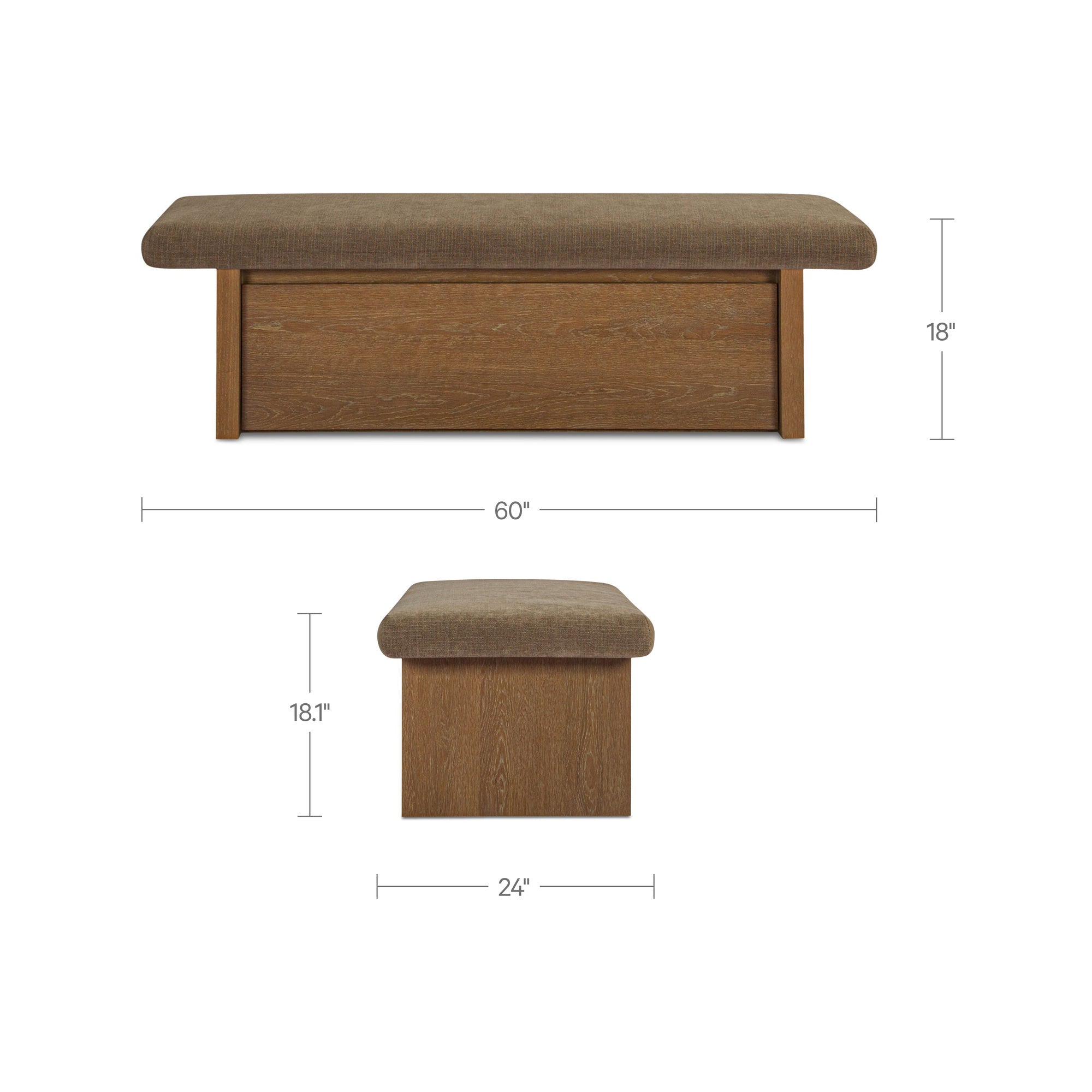 Gemma Storage Bench Taupe