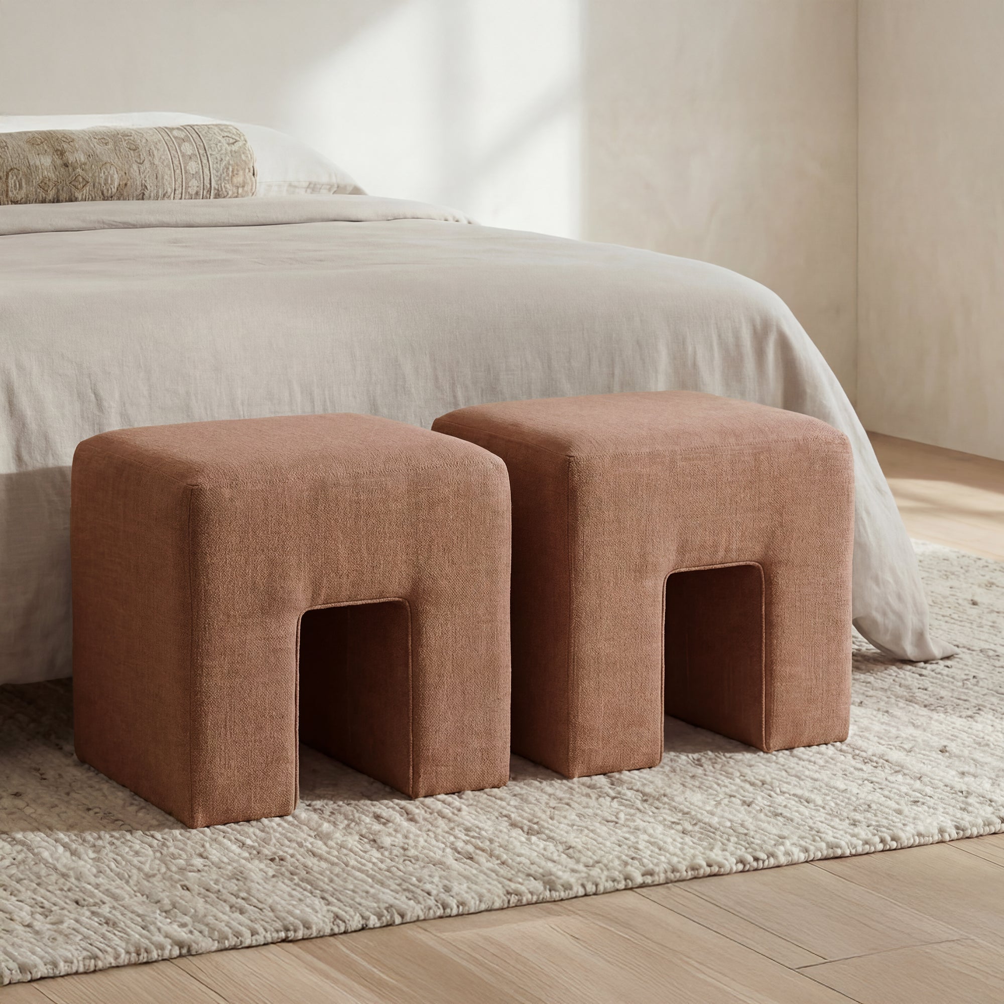 Aidy Stool Washed Pink