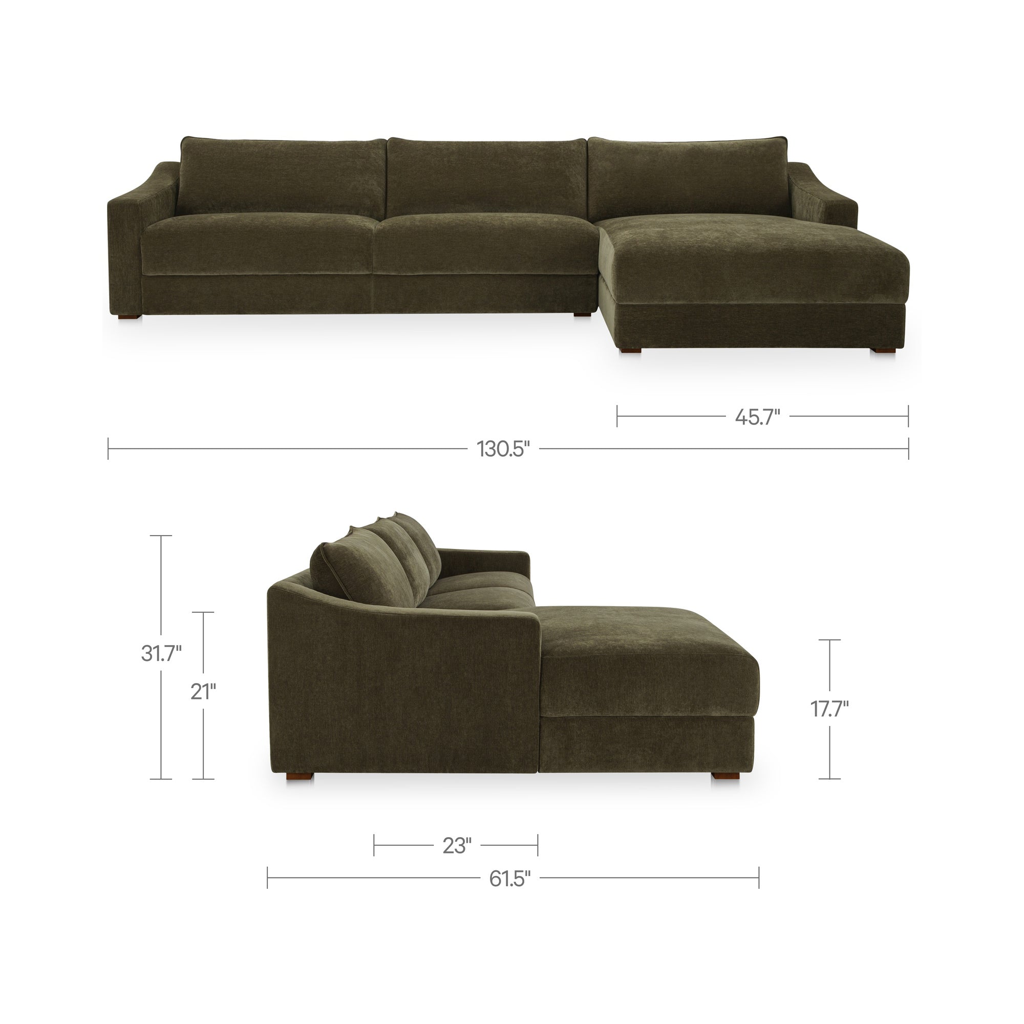 Farrow Sectional Cedar Green Right