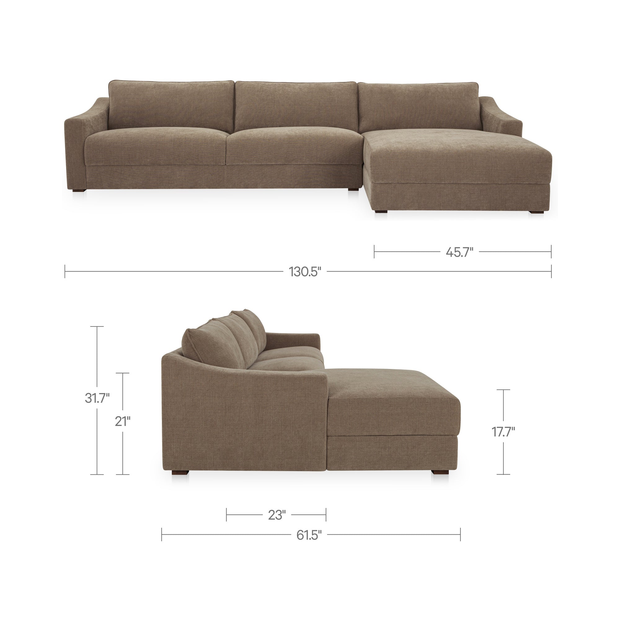 Farrow Sectional Taupe Right