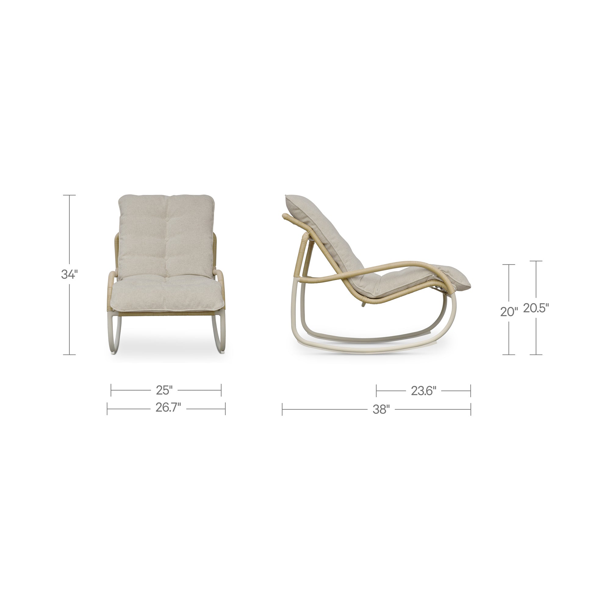 Lyra Outdoor Rocking Chair Beige
