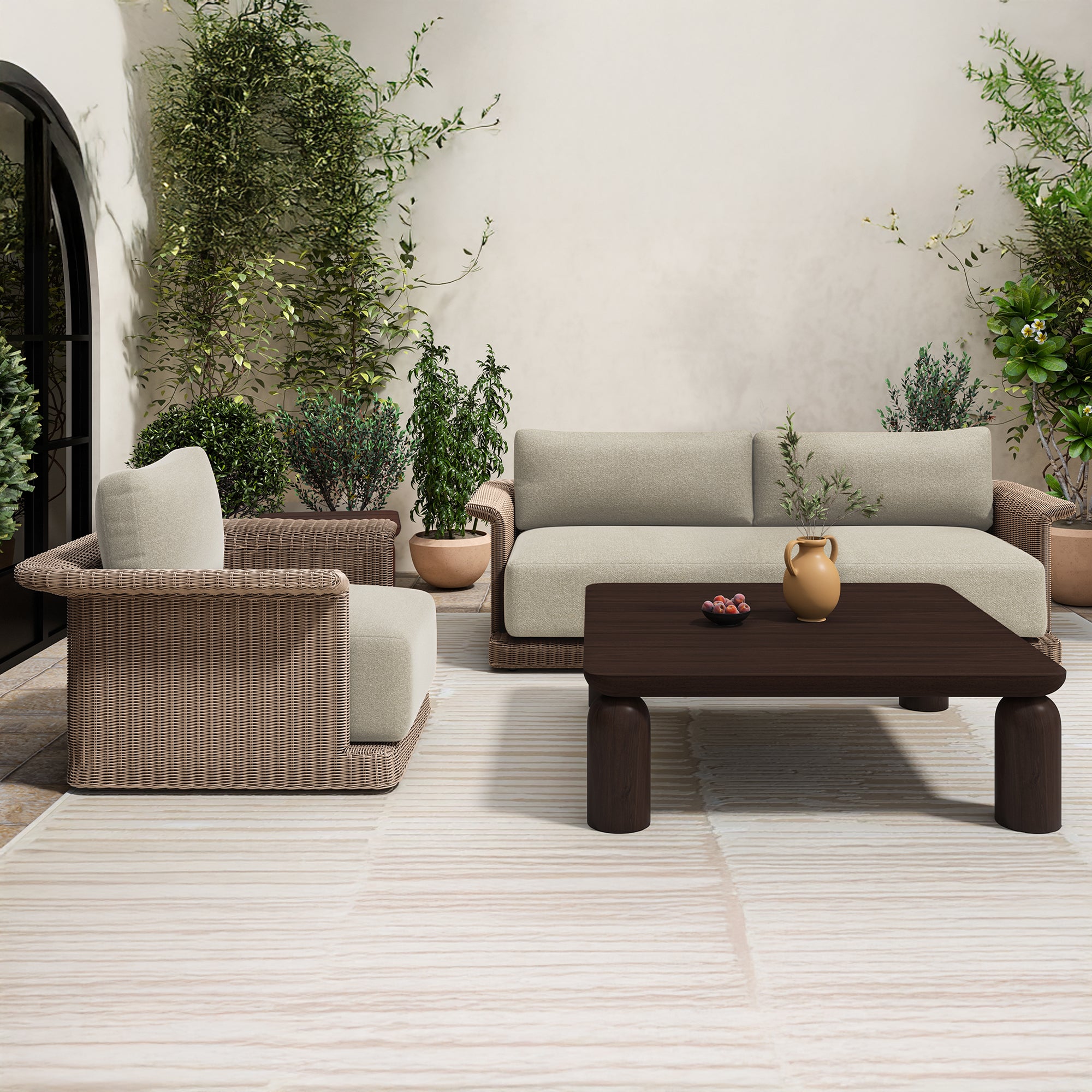 Meredith Outdoor Accent Chair Beige