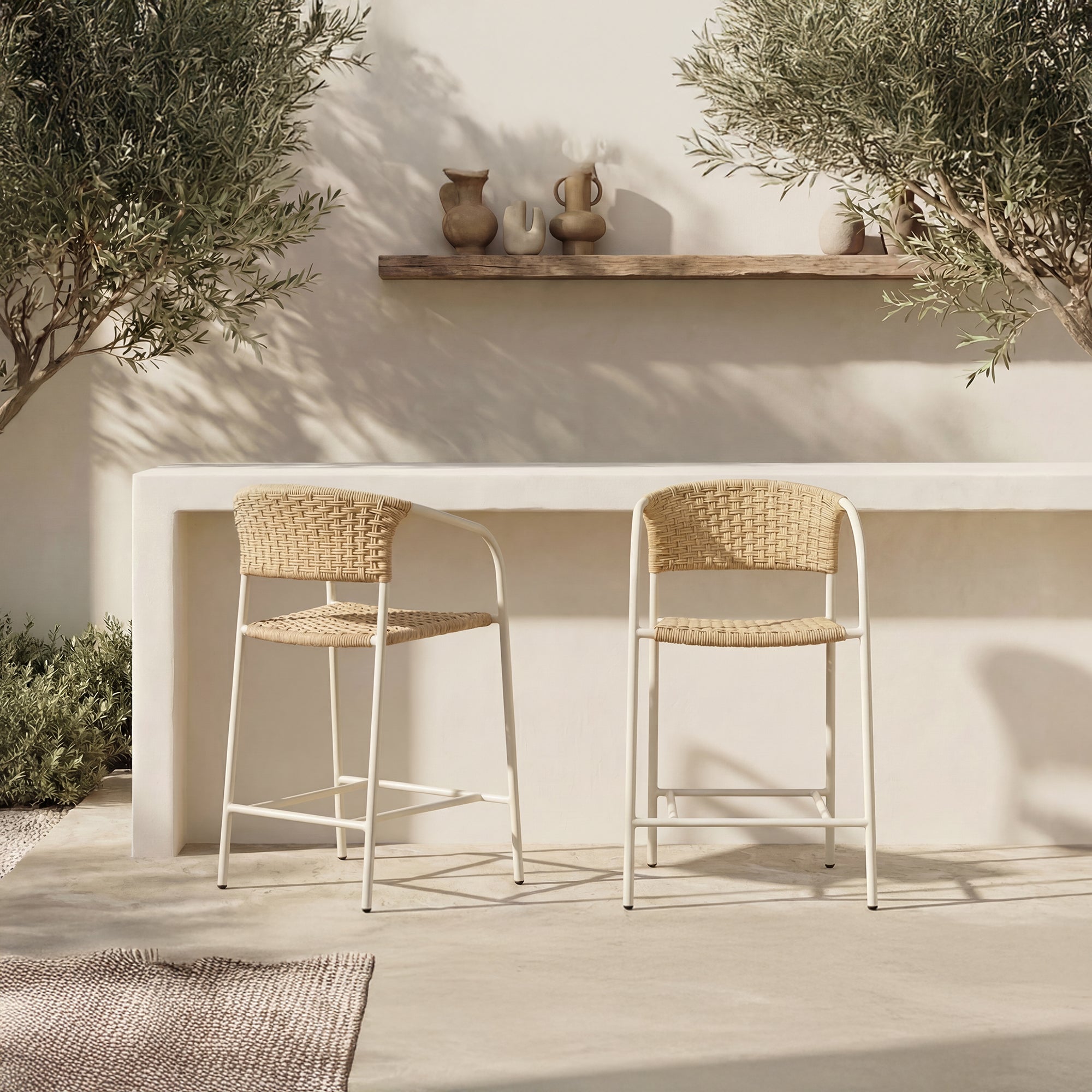 Zola Outdoor Counter Chair Natural