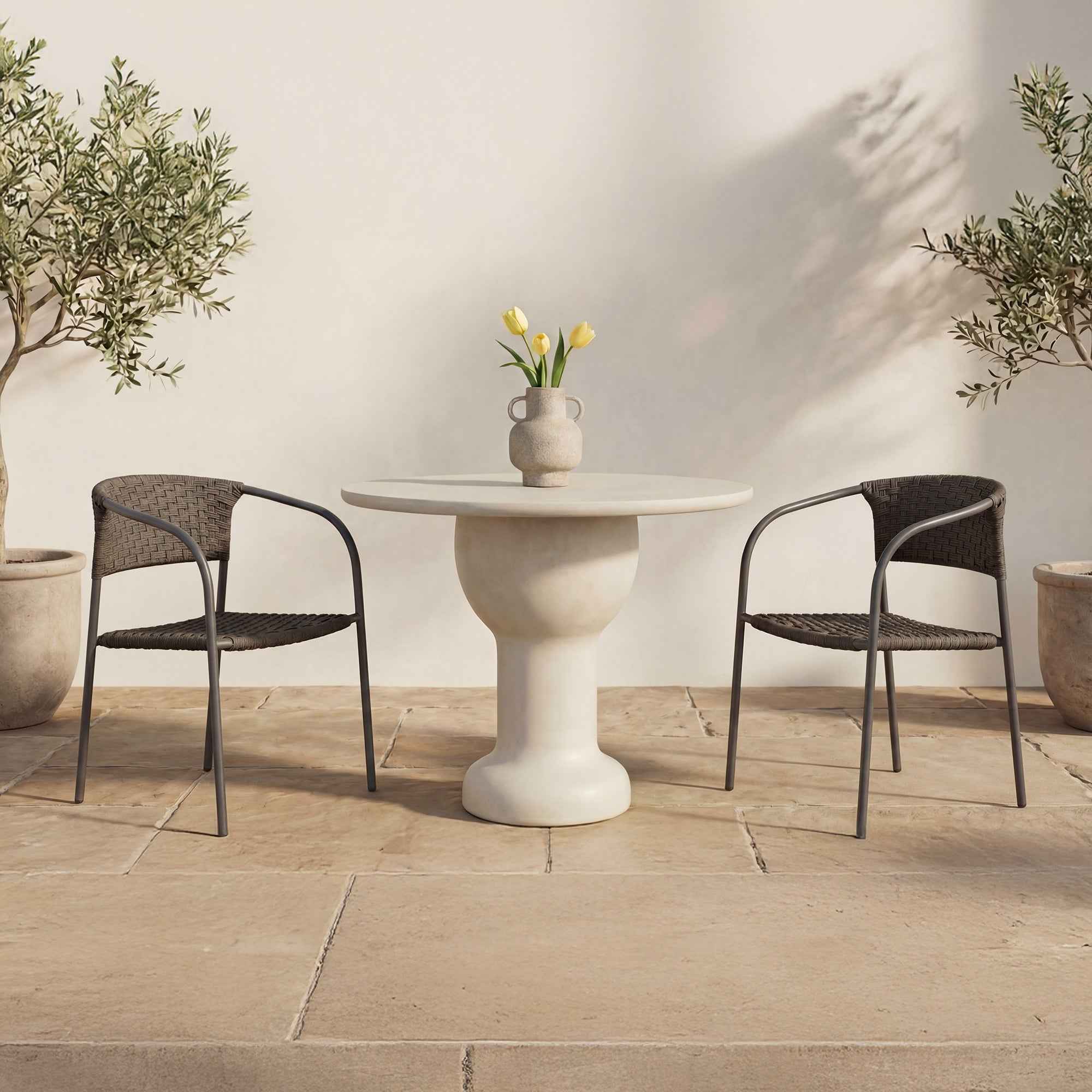 Zola Outdoor Dining Chair Dark Brown-Set Of Two
