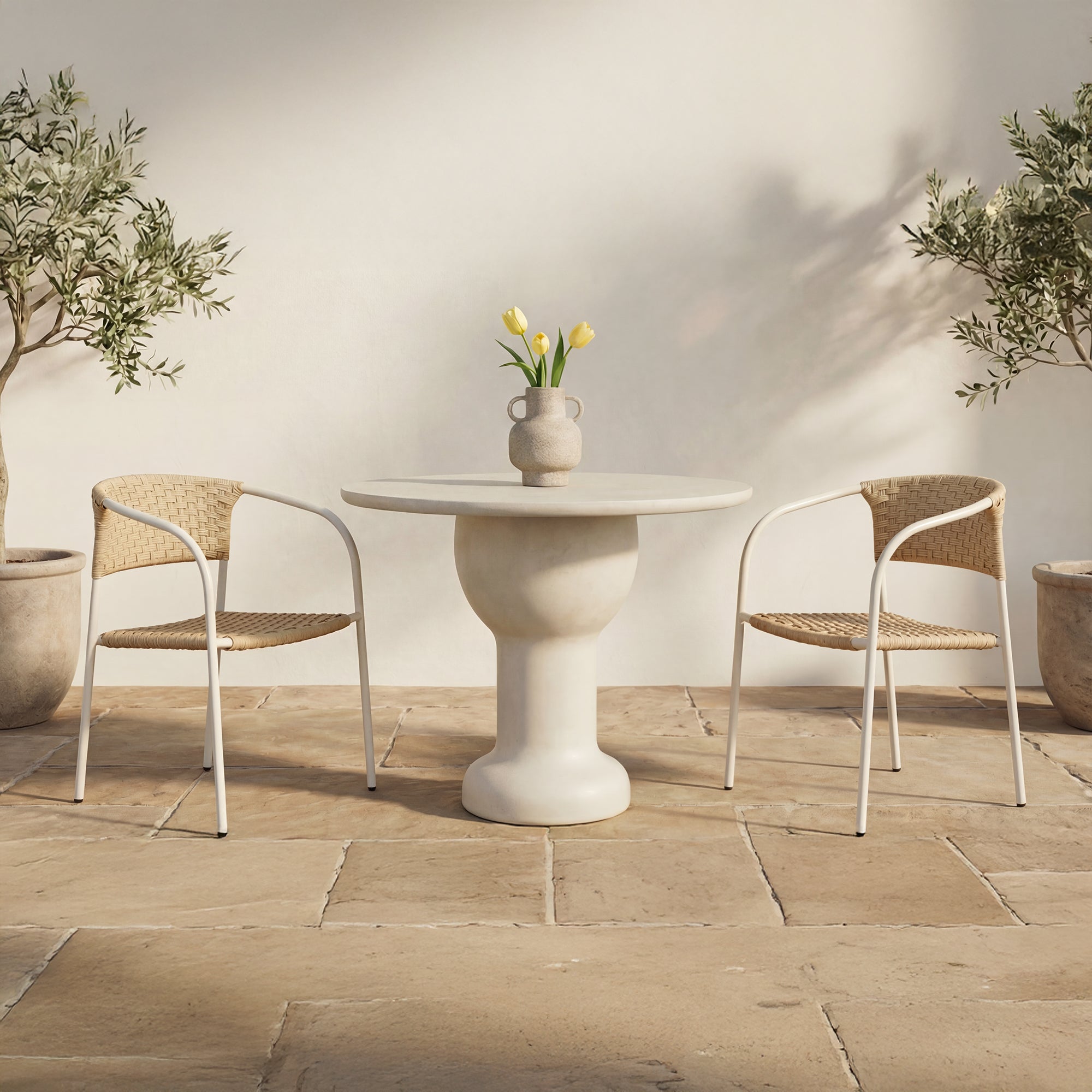 Zola Outdoor Dining Chair Natural-Set Of Two