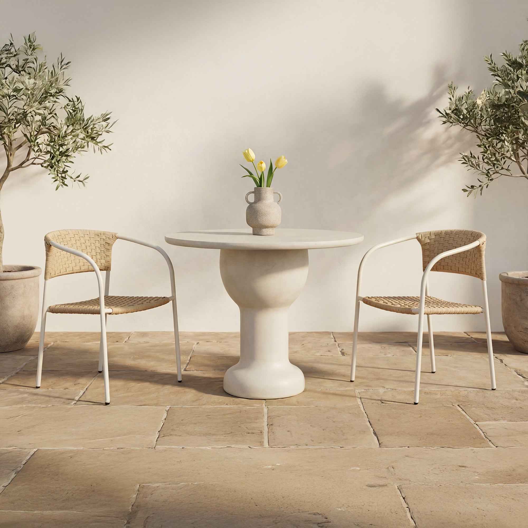Zola Outdoor Dining Chair Natural-Set Of Two