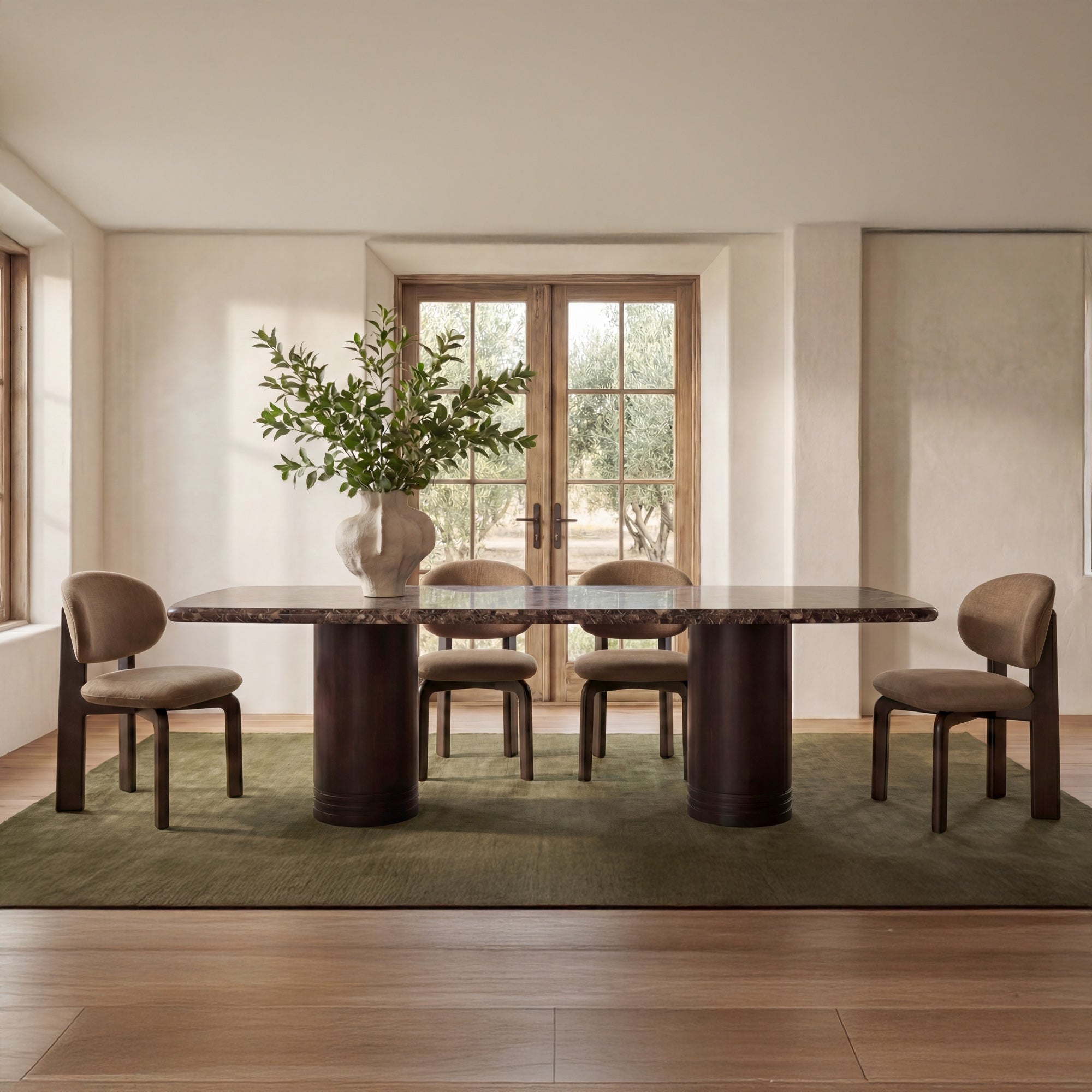 Daphne Dining Table Large Dark Emperador Marble