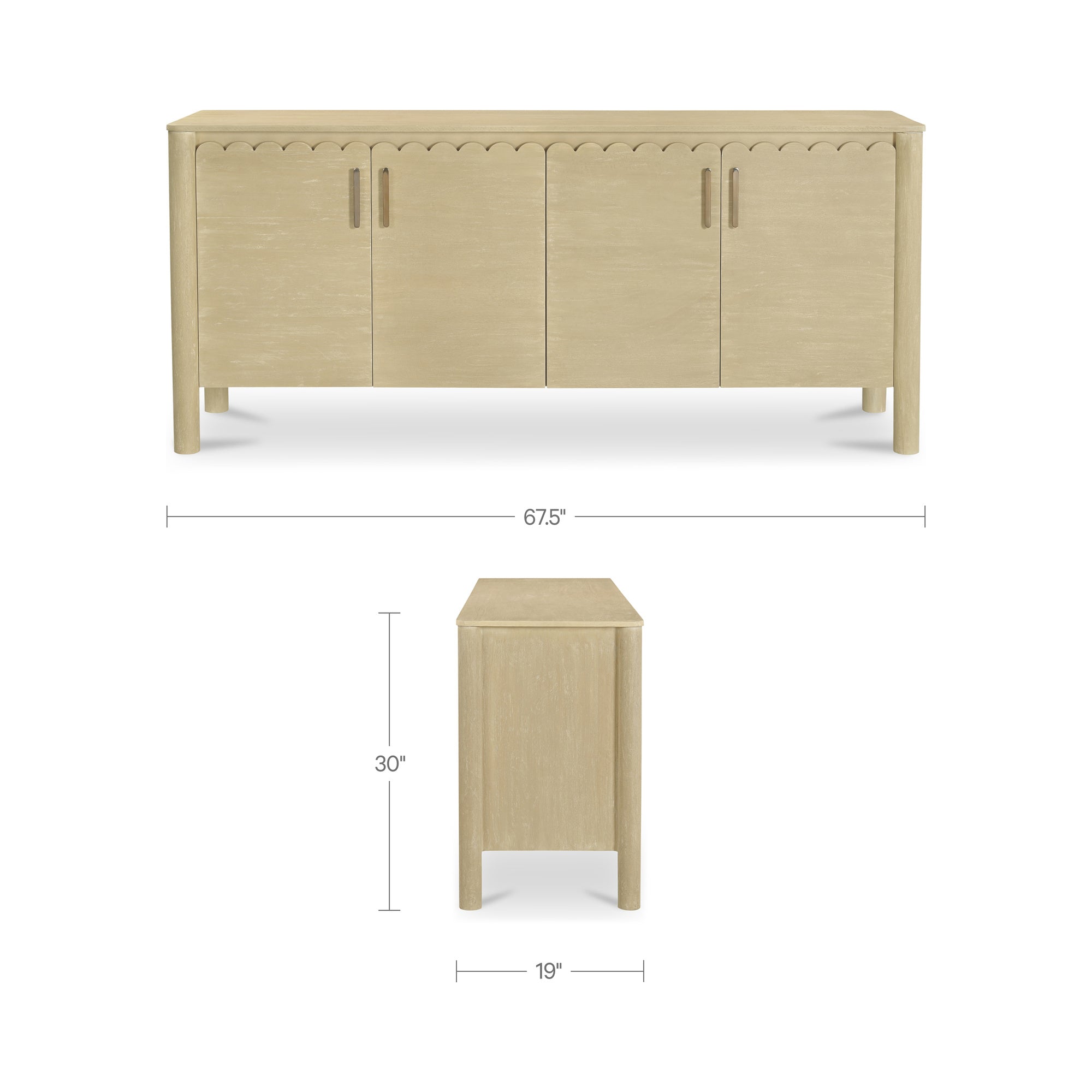 Wiley 4 Door Sideboard Natural