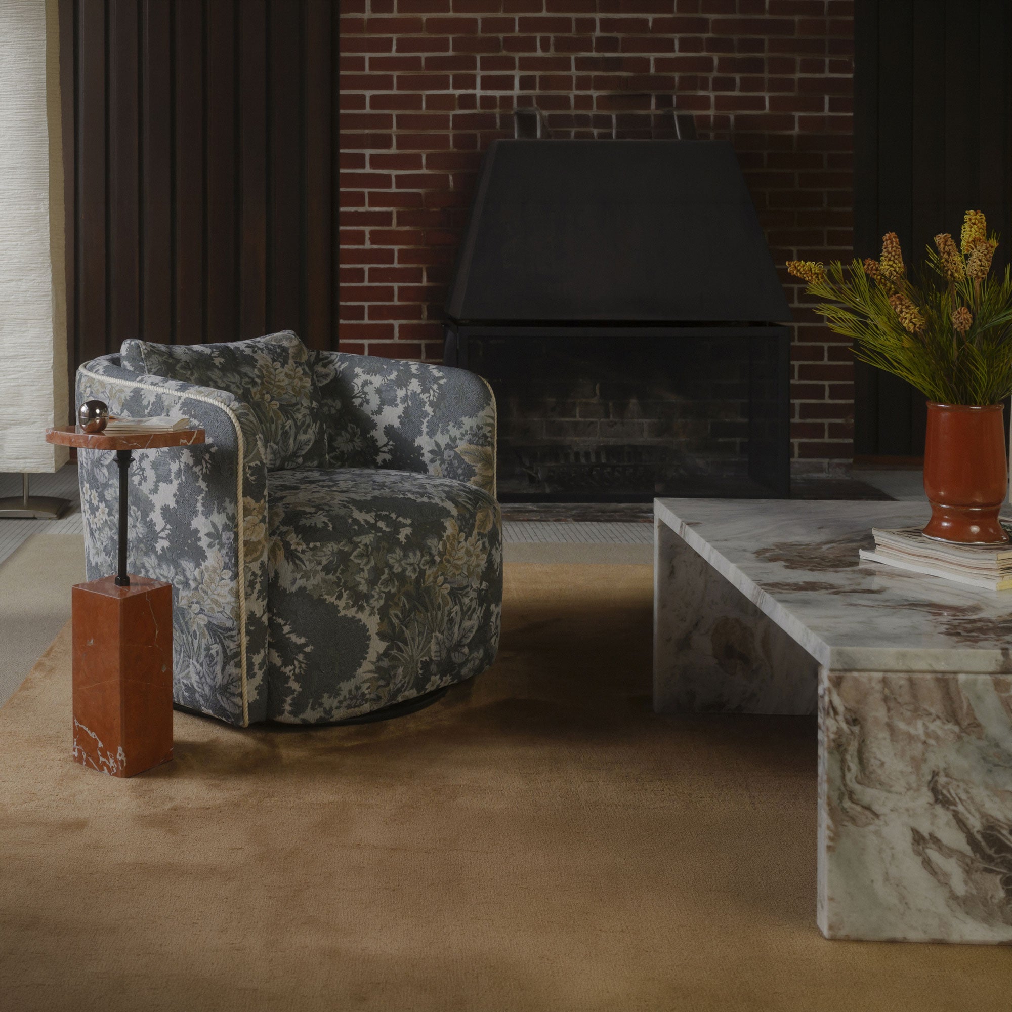Caro Side Table Rosso Alicante Marble