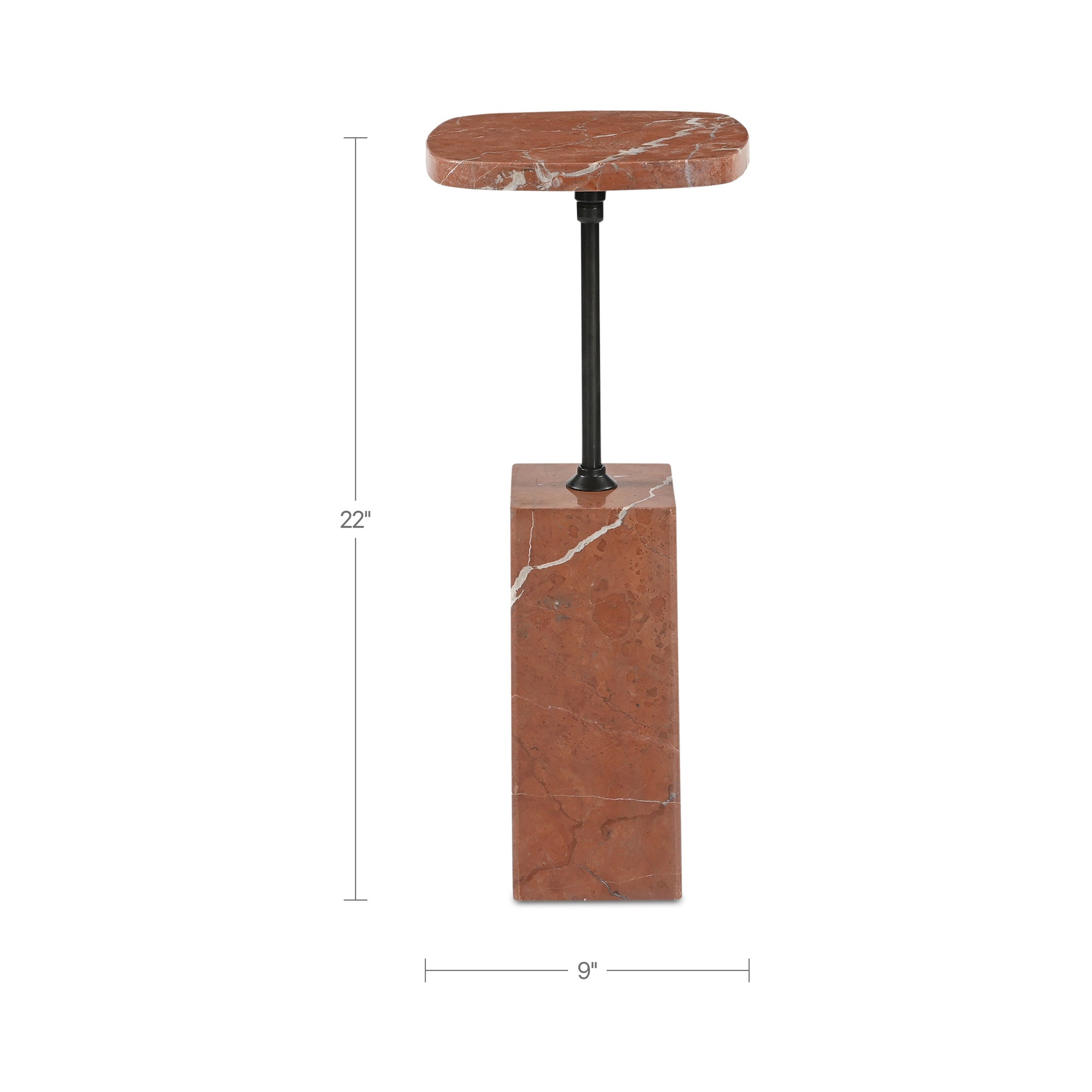 Caro Side Table Rosso Alicante Marble