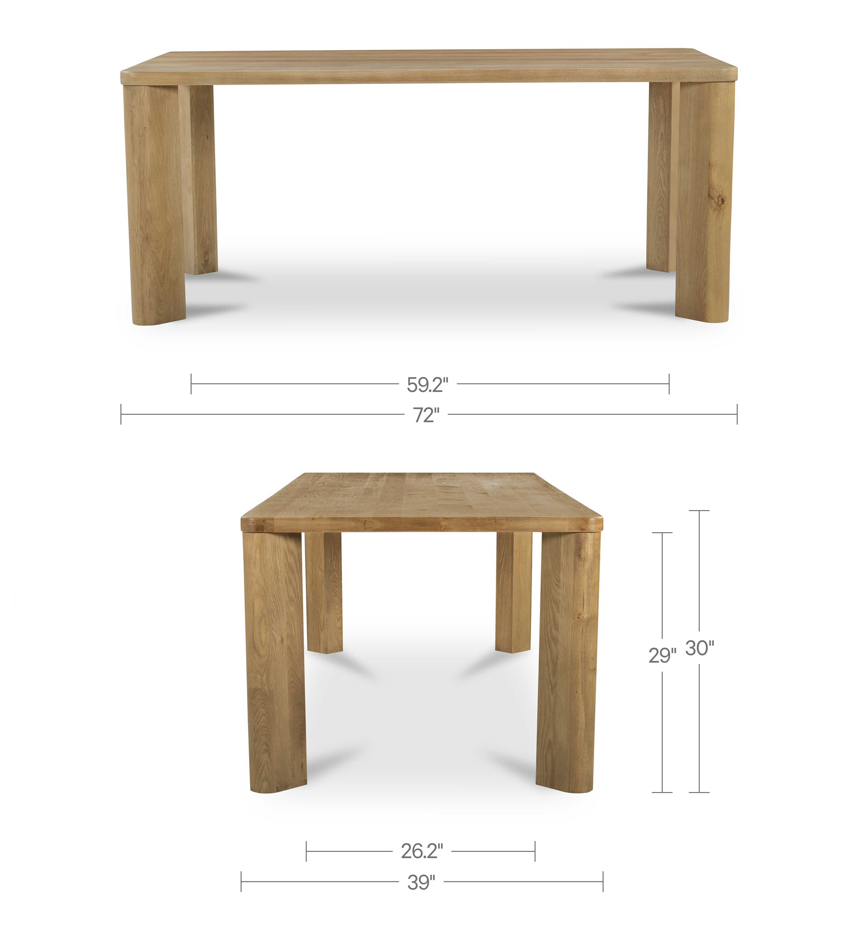 Segment Dining Table Wood Small Heritage Brown
