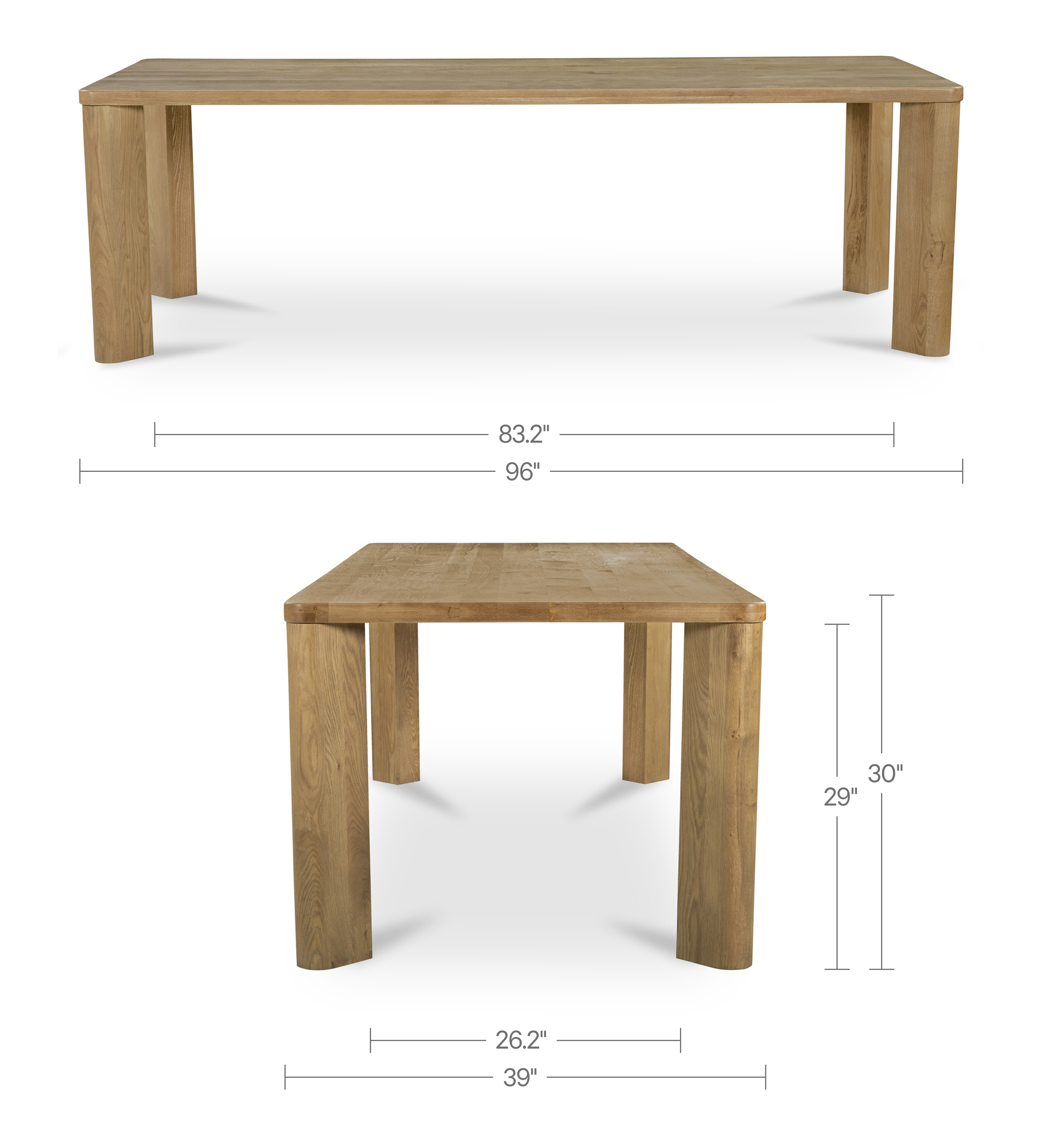 Segment Dining Table Wood Large Heritage Brown
