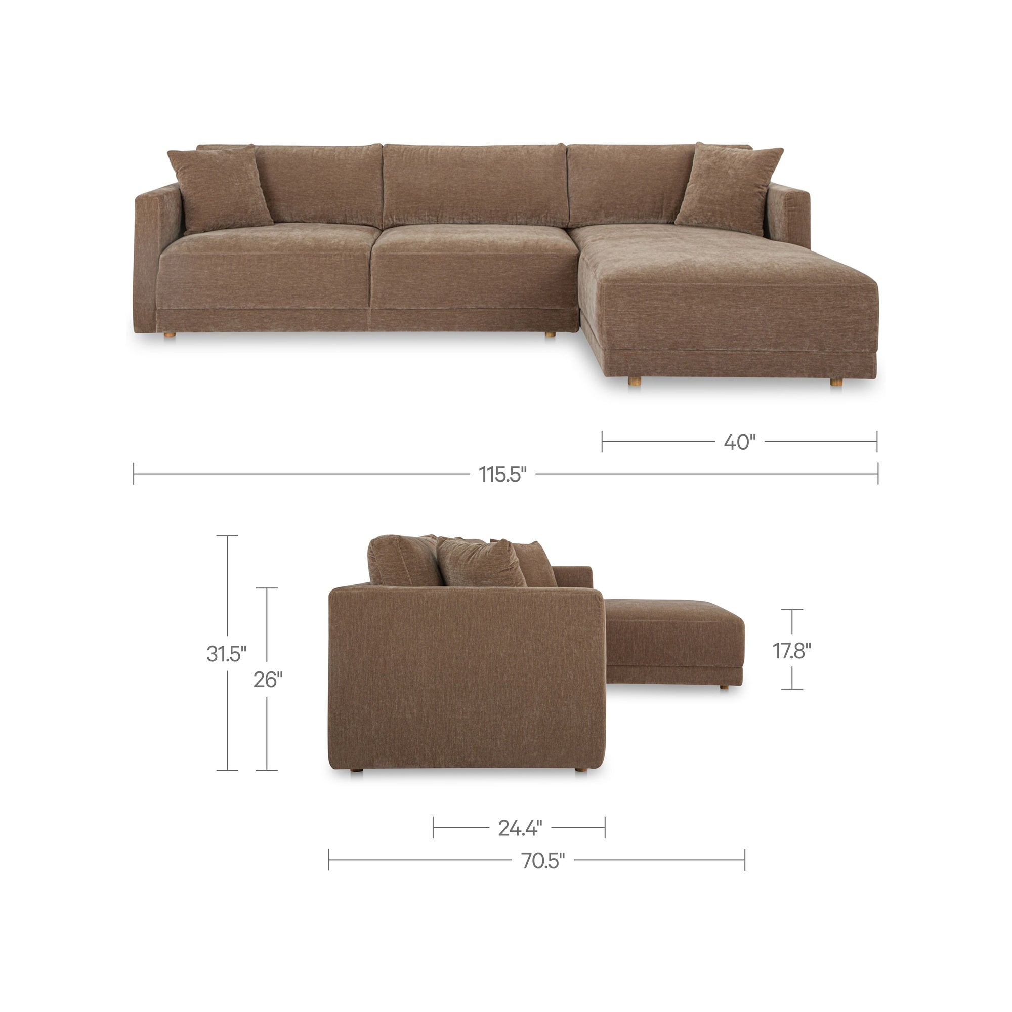 Bryn Sectional Right Camel