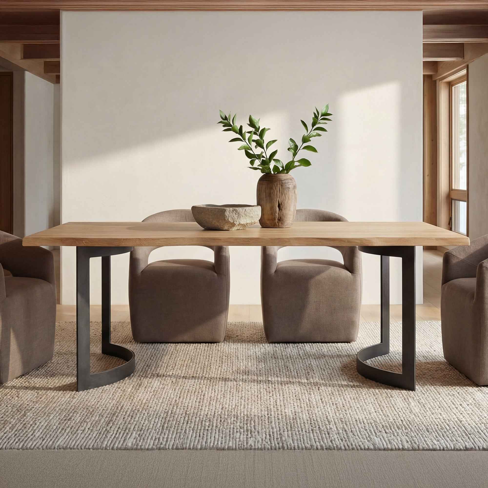 Barrow Rolling Dining Chair Soft Taupe