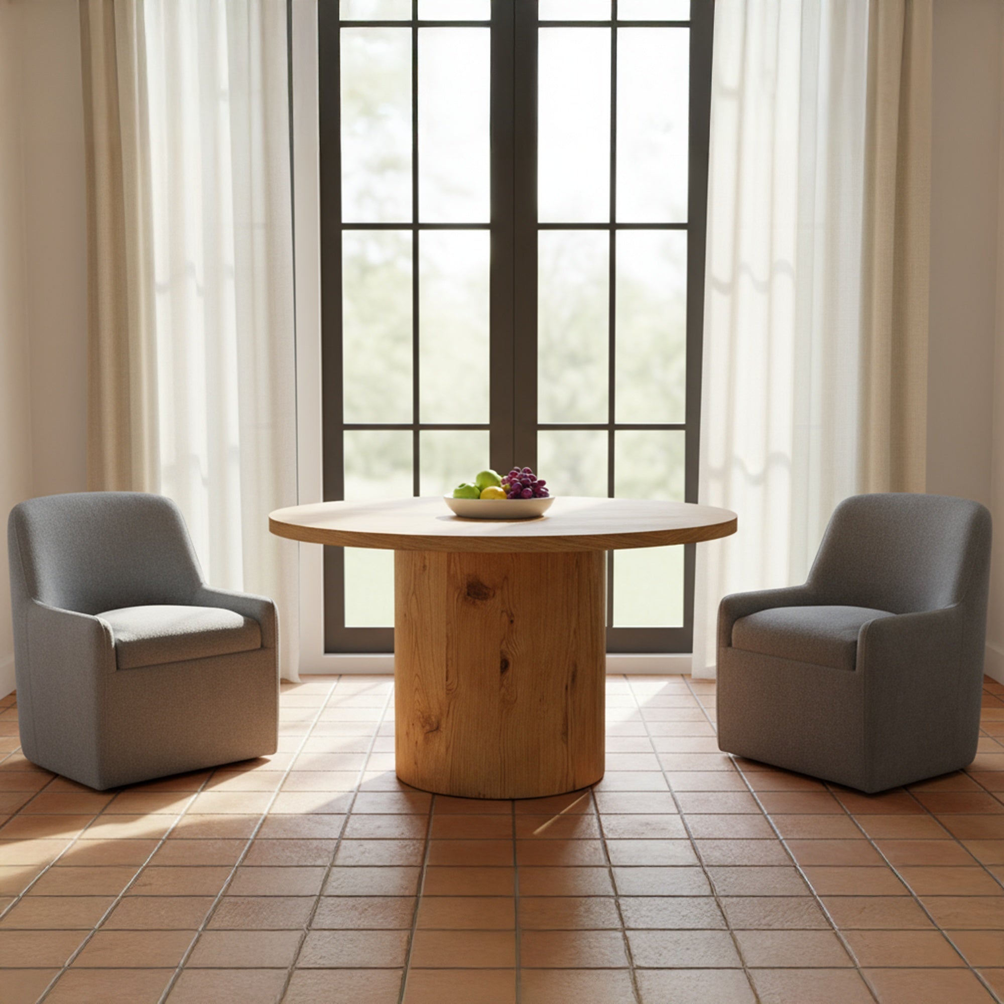 Maisie Rolling Dining Chair Slate Blue