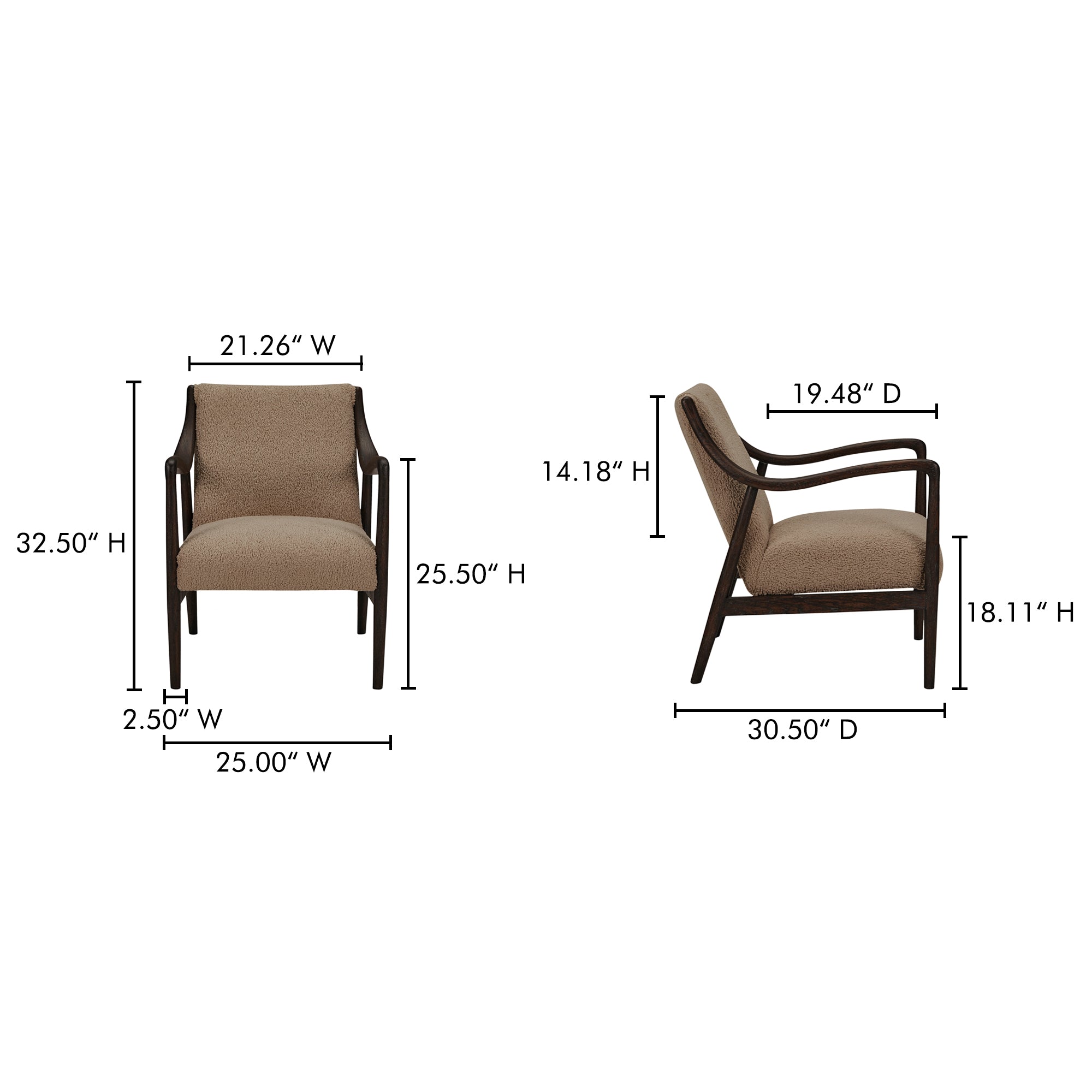 Yates Accent Chair Beige Faux Shearling