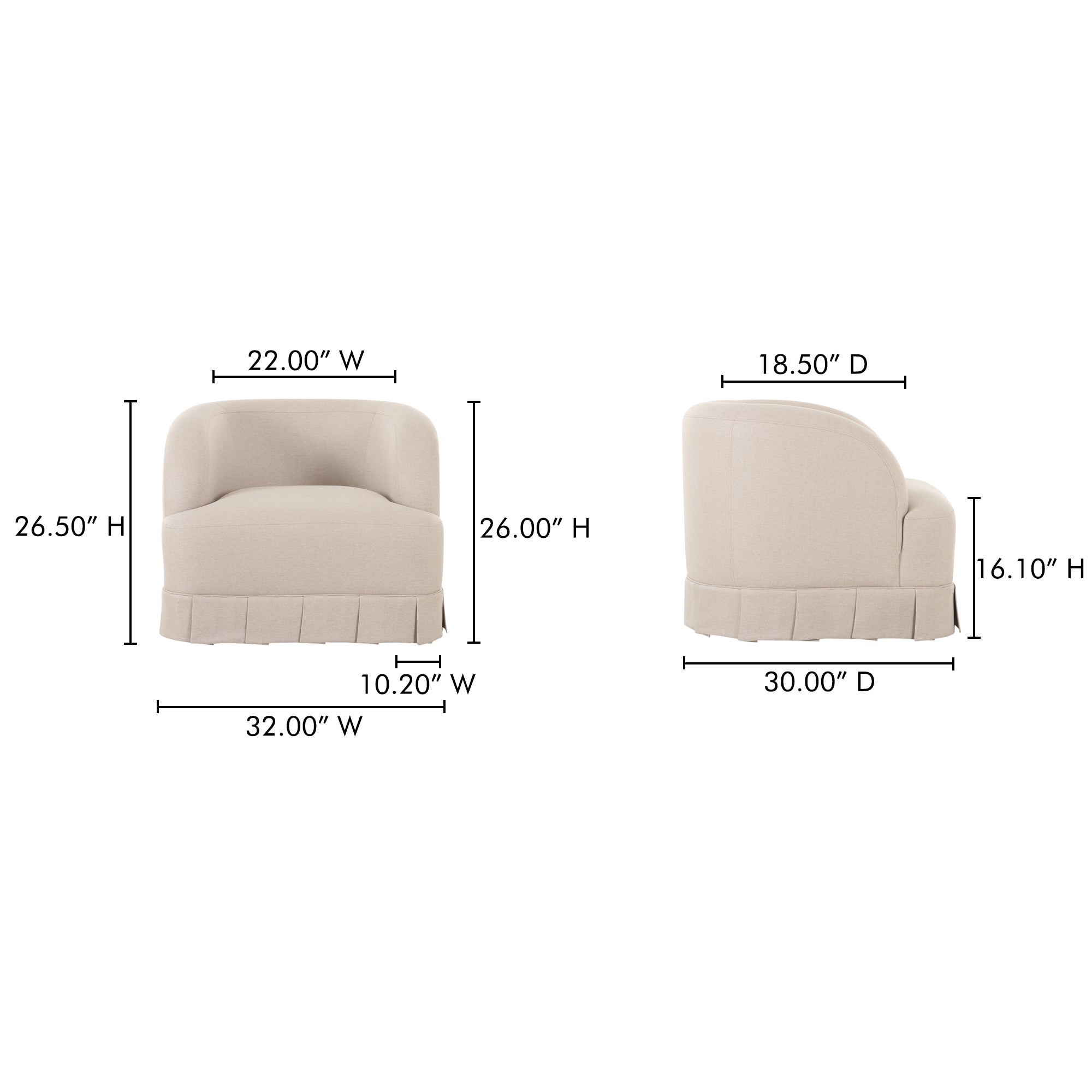 Maren Swivel Chair Beige