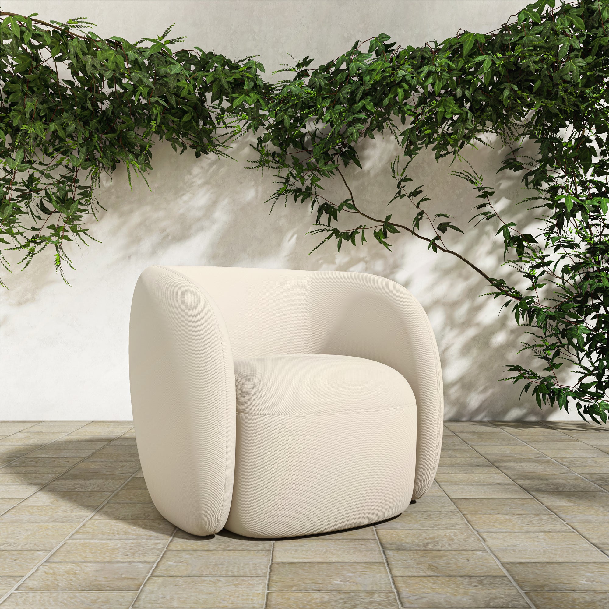 Rae Outdoor Accent Chair Cream