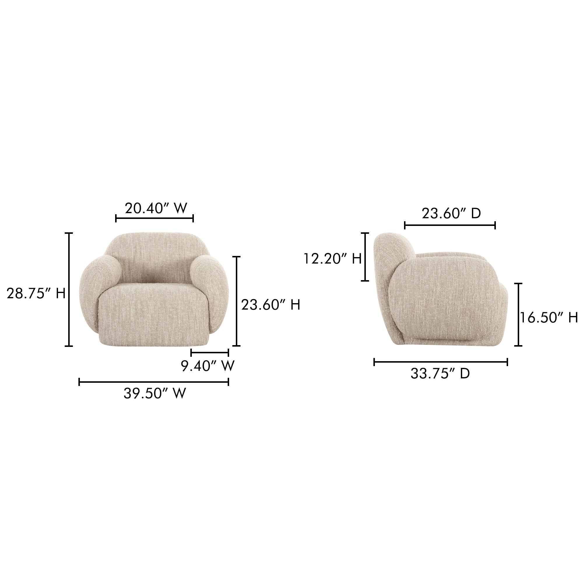 Hazel Lounge Chair Off White