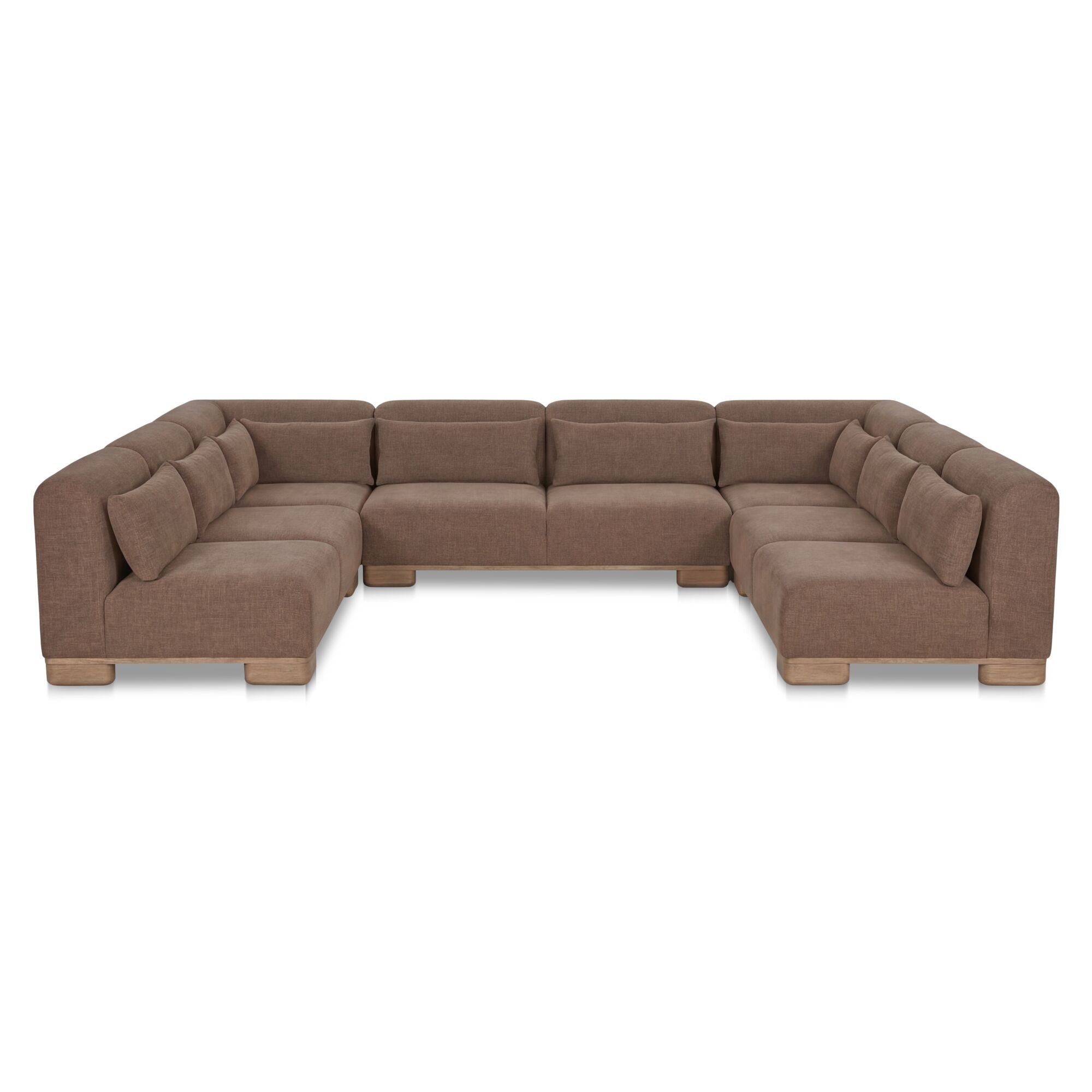June U Shaped Modular Sectional Dark Brown