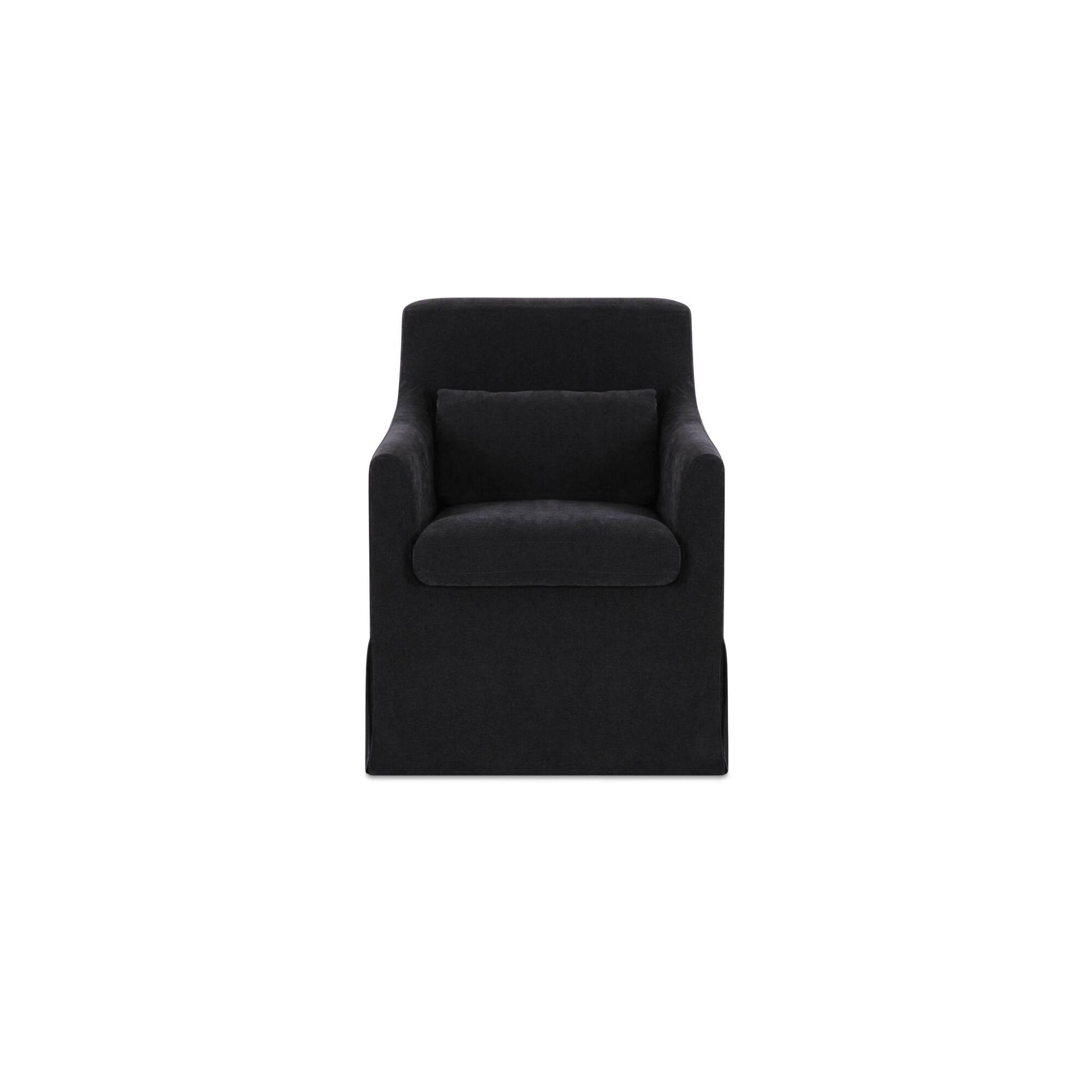 Lydia Slipcover Dining Chair Black