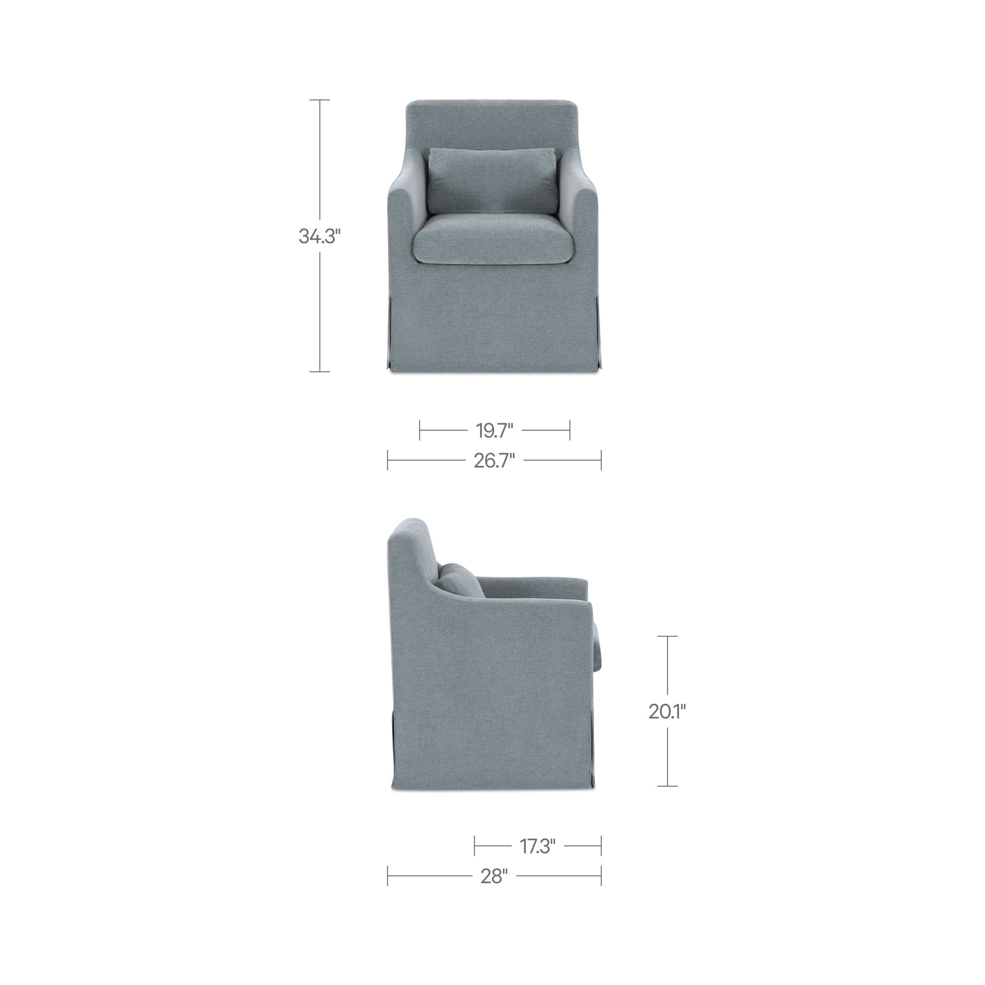 Lydia Slipcover Dining Chair Blue