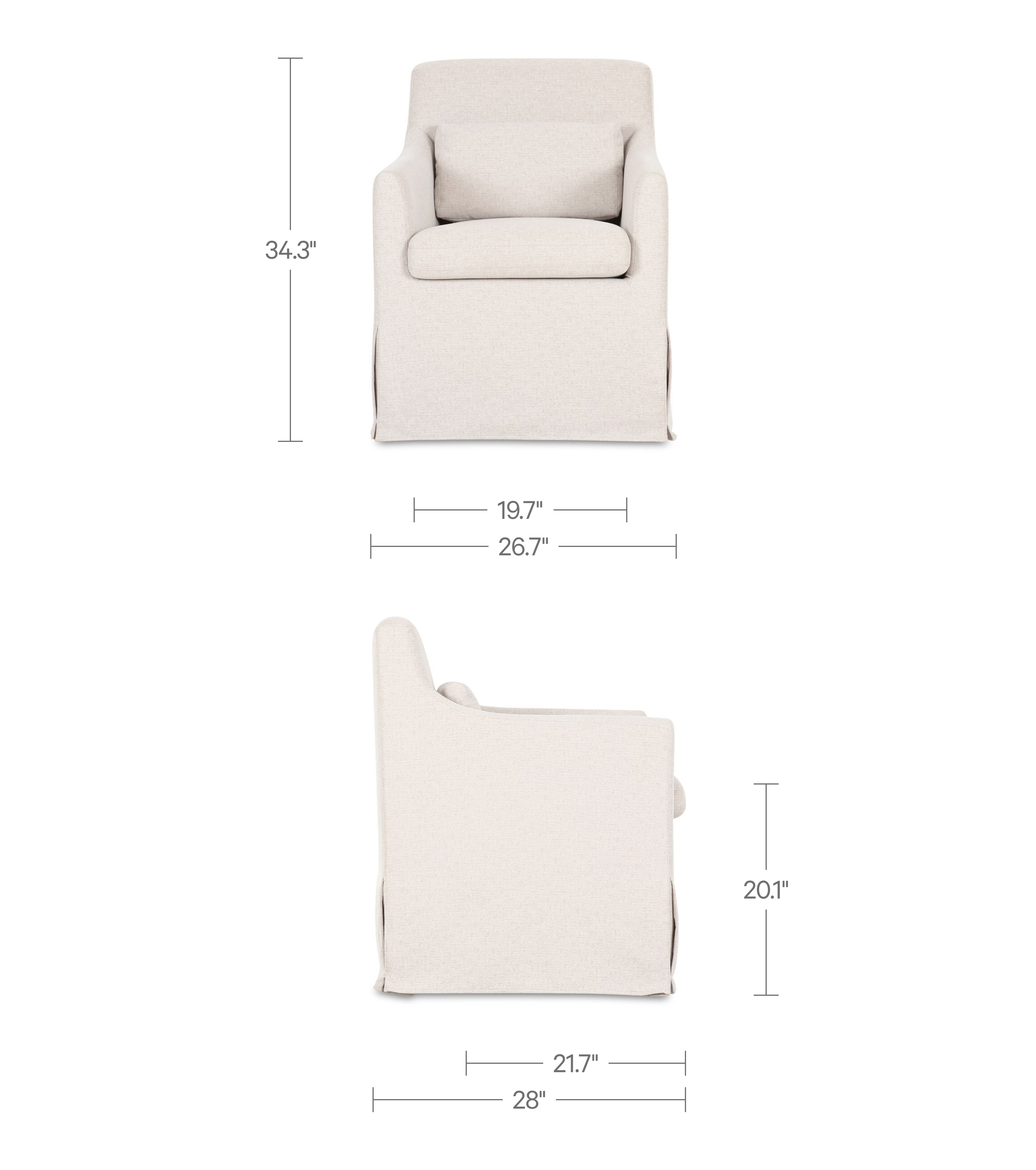 Lydia Slipcover Dining Chair Beige